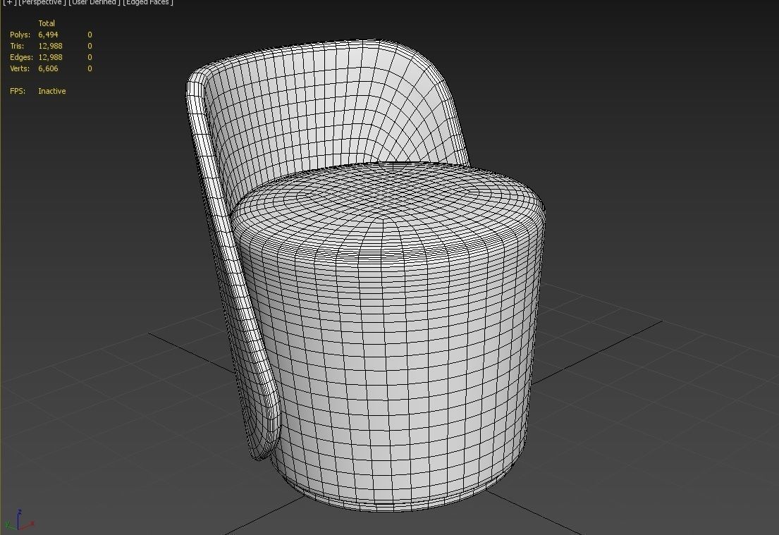 Pouf M02 Low-poly 3D model_7