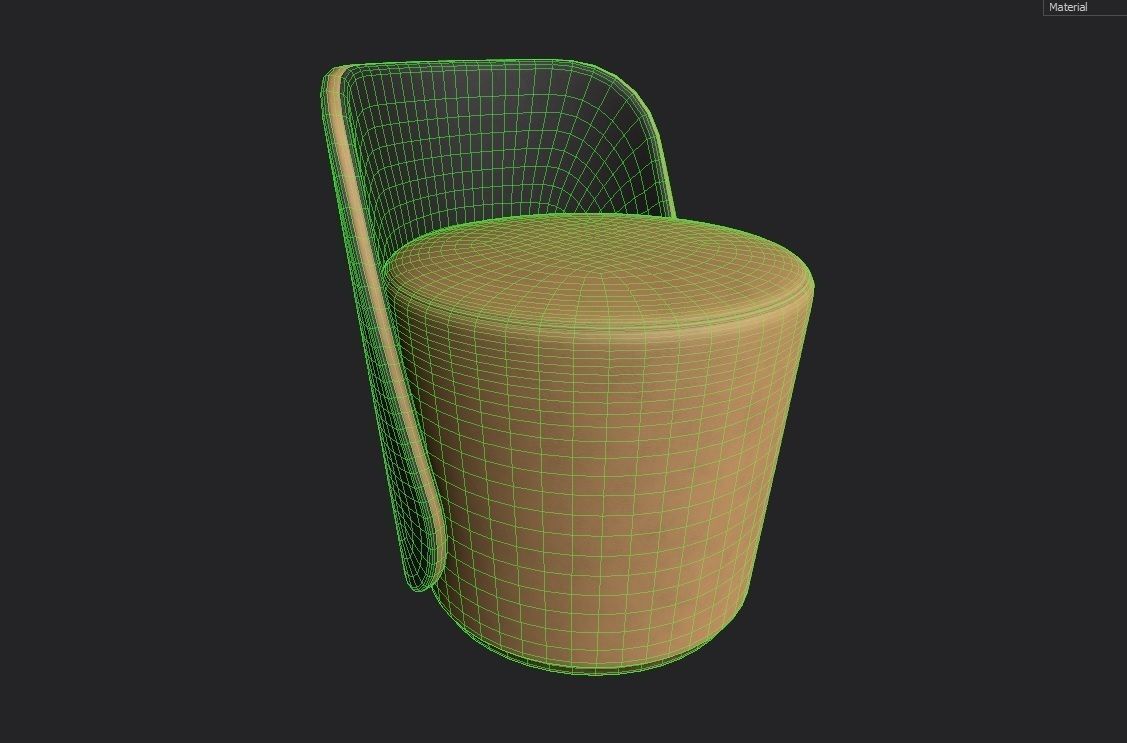 Pouf M02 Low-poly 3D model_1