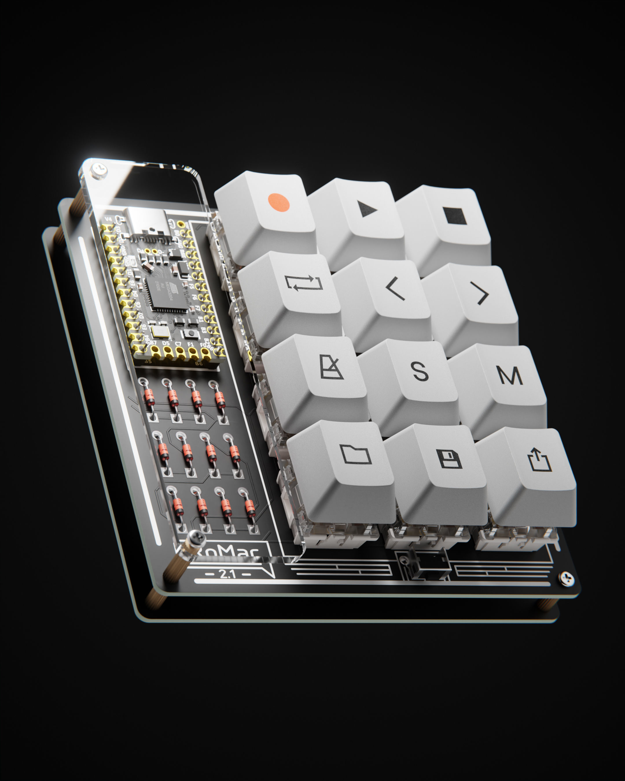 RoMac Macropad mechanical keyboard 3D model_5