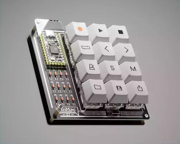 RoMac Macropad mechanical keyboard 3D model