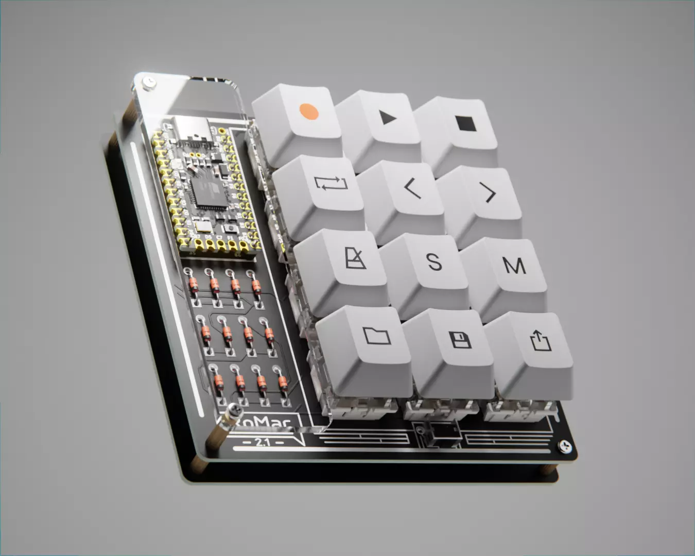 RoMac Macropad mechanical keyboard 3D model_0