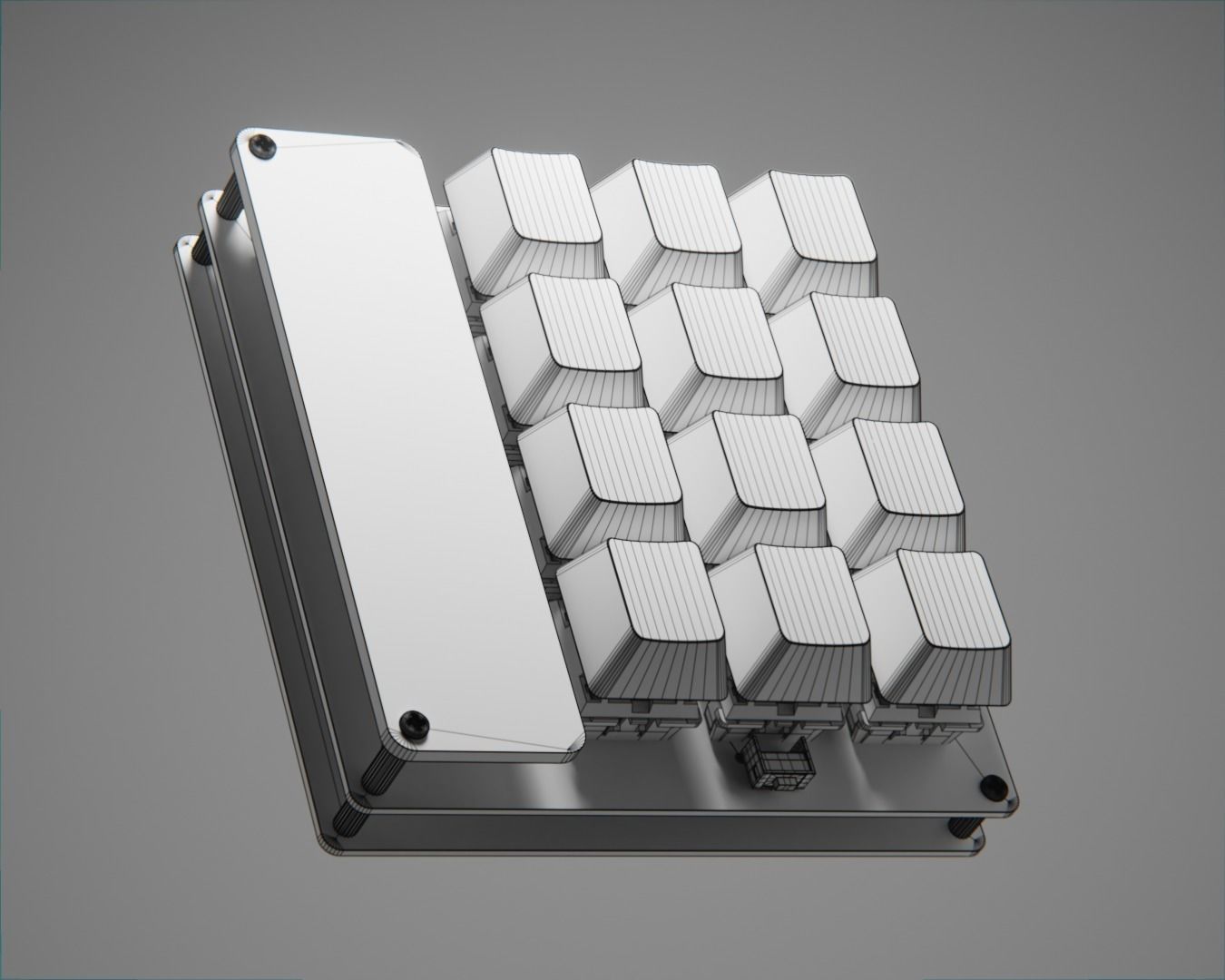 RoMac Macropad mechanical keyboard 3D model_2