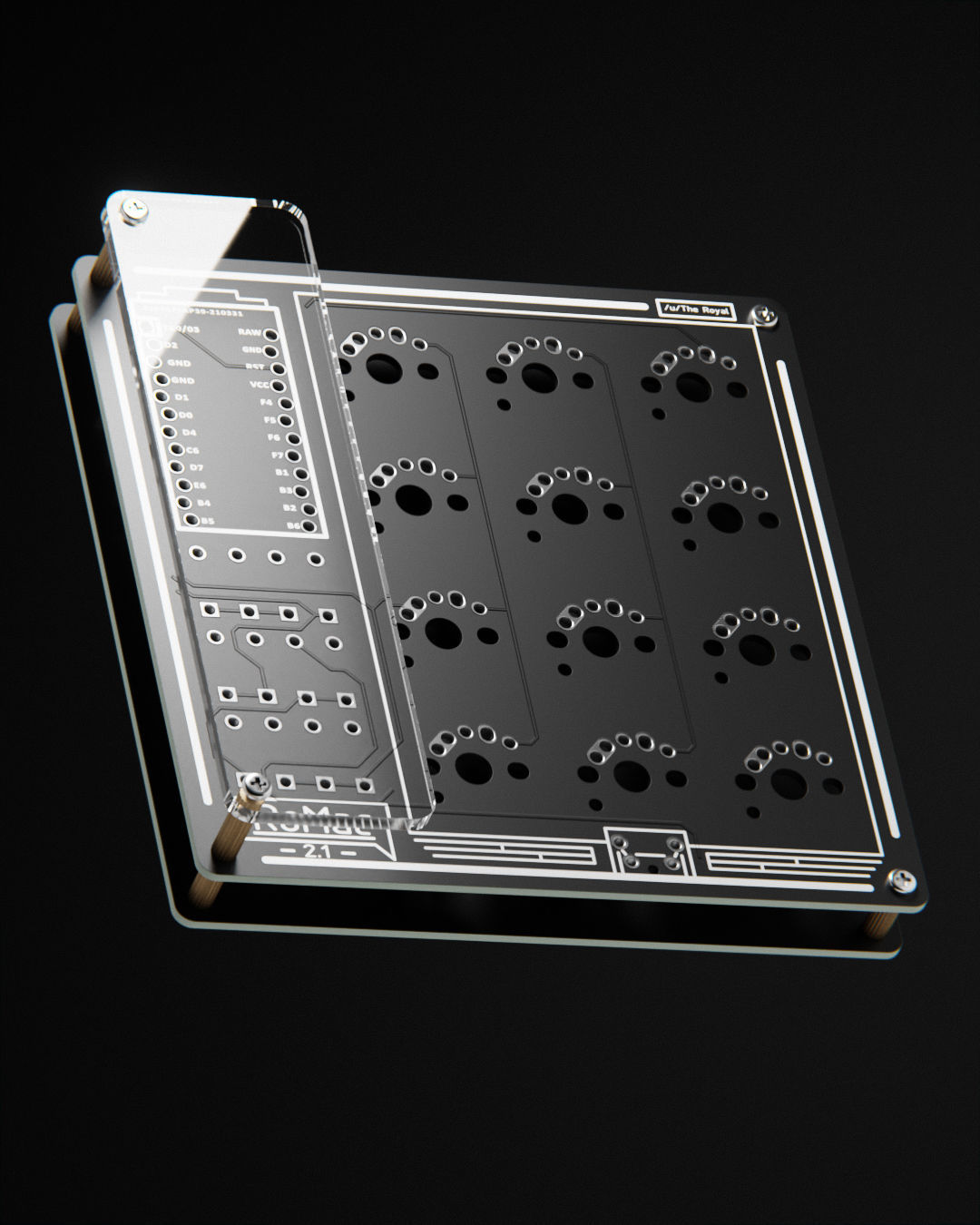 RoMac Macropad mechanical keyboard 3D model_3