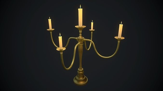 Candle 5 PBR Low-poly 3D model