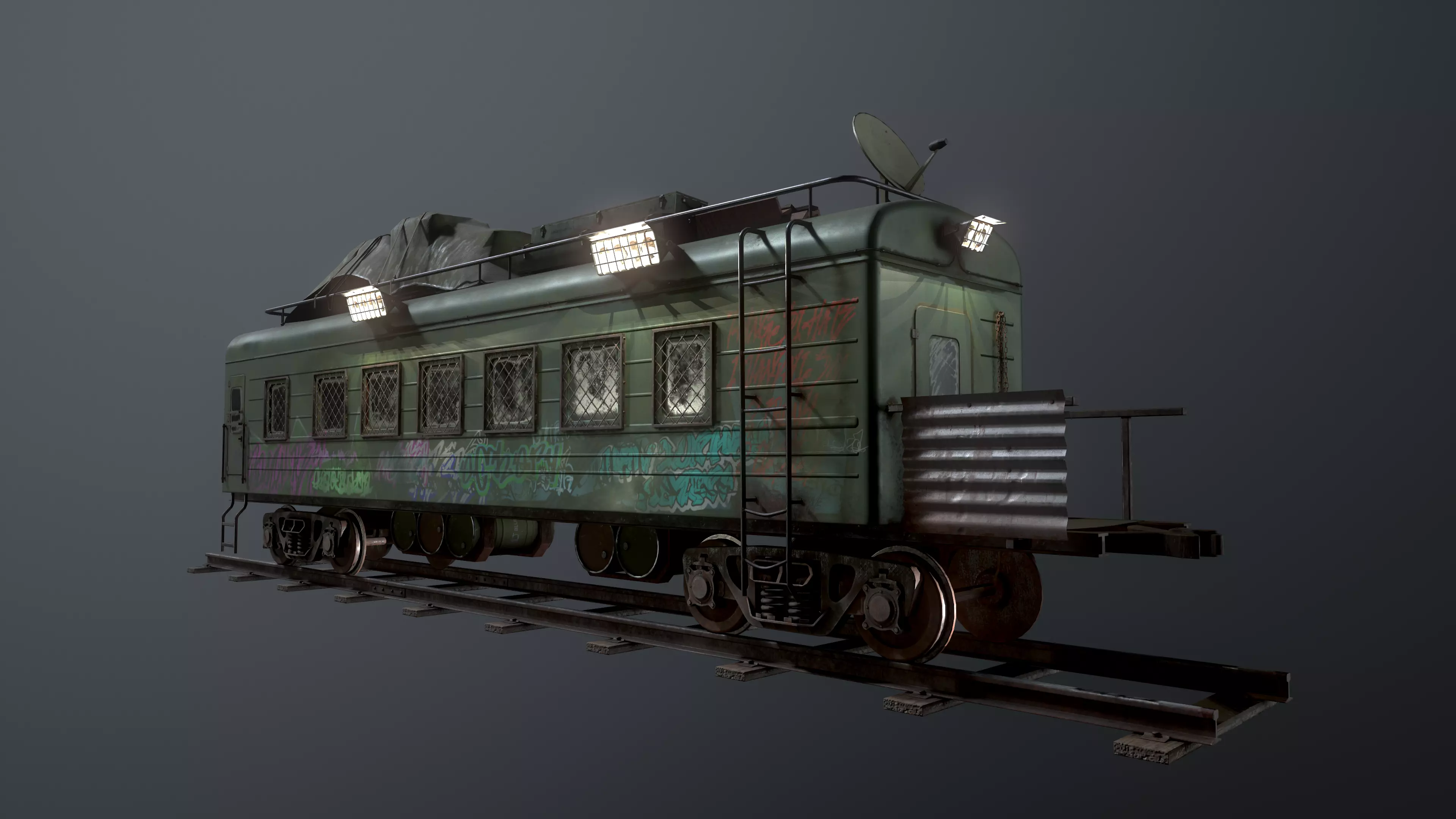 Train carriage Free low-poly 3D model_0