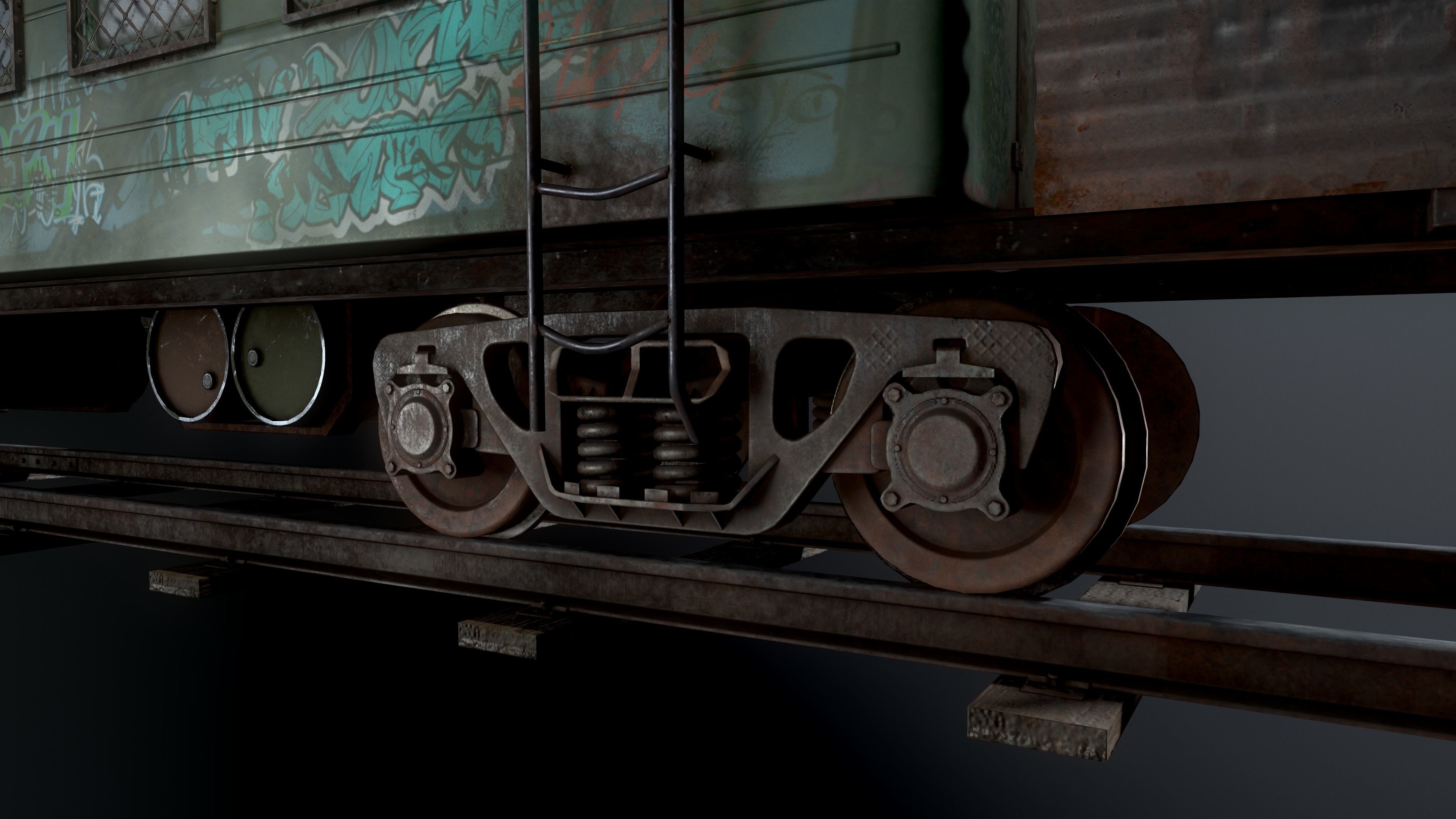 Train carriage Free low-poly 3D model_5