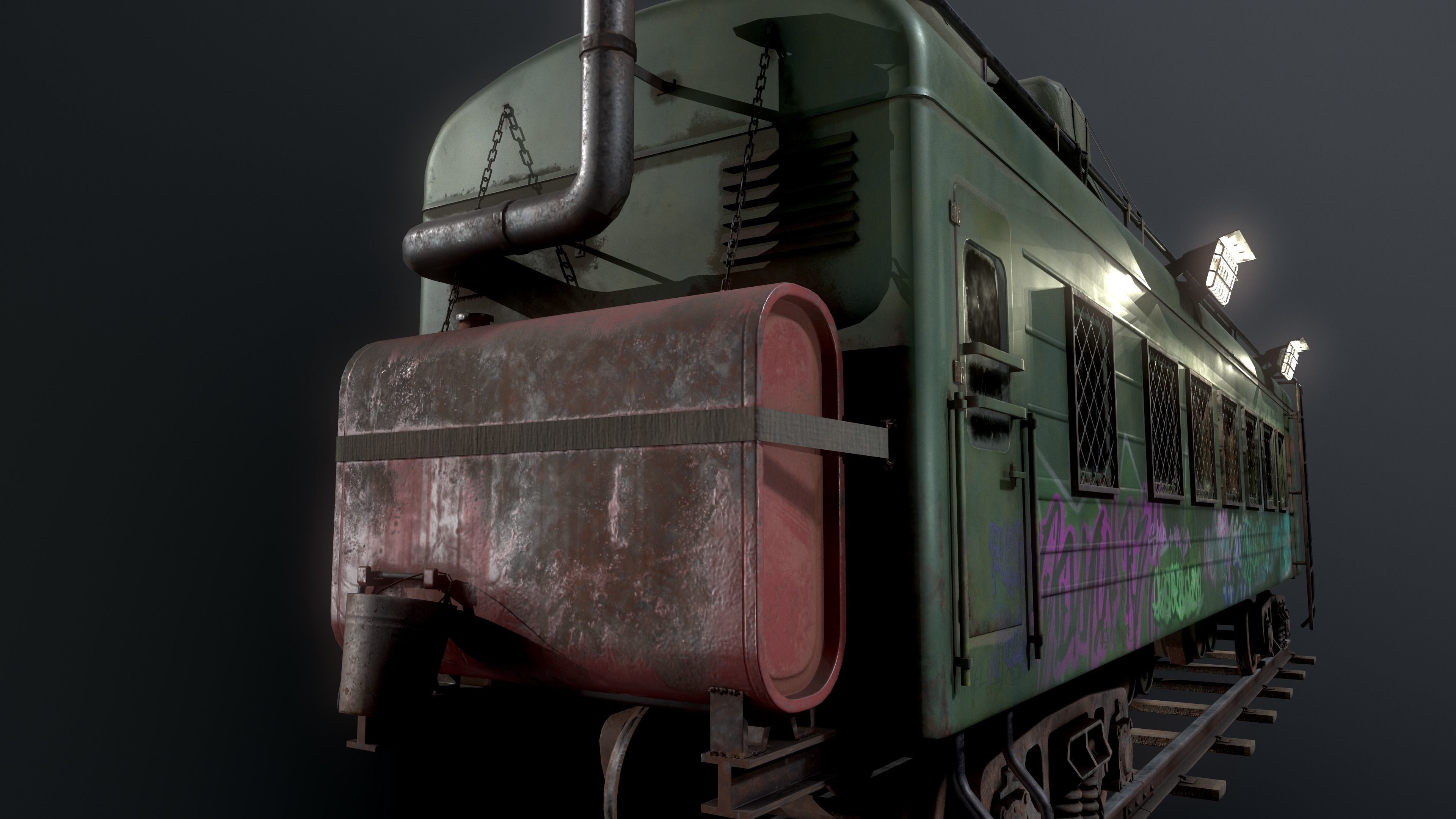 Train carriage Free low-poly 3D model_3