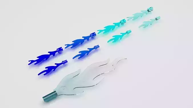 Lego Water Pieces Set 3D model