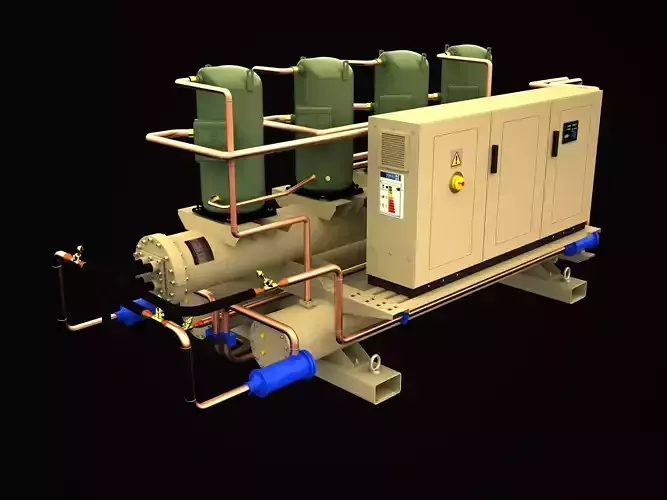 water cooled scroll 3D model