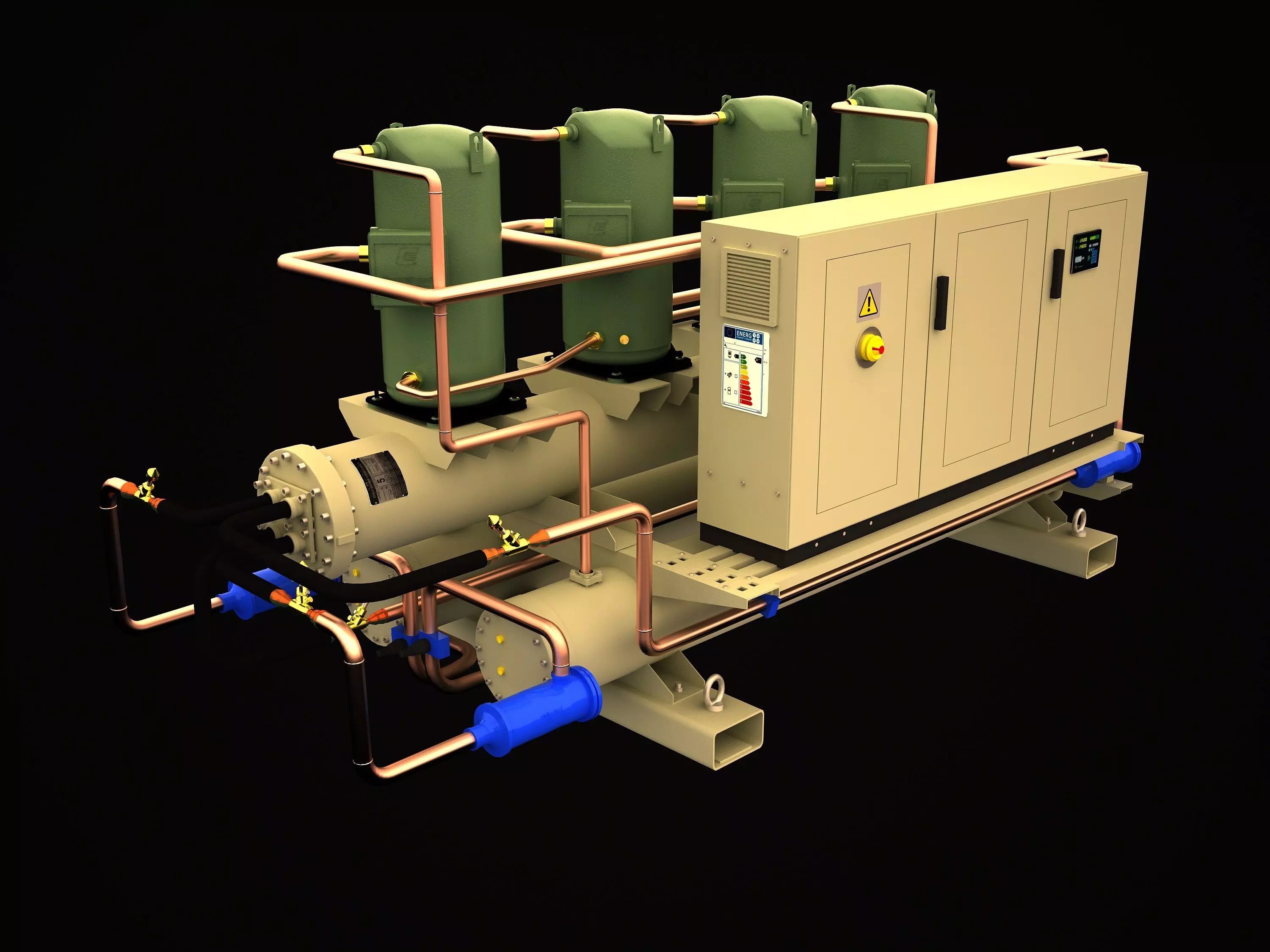 water cooled scroll 3D model_0