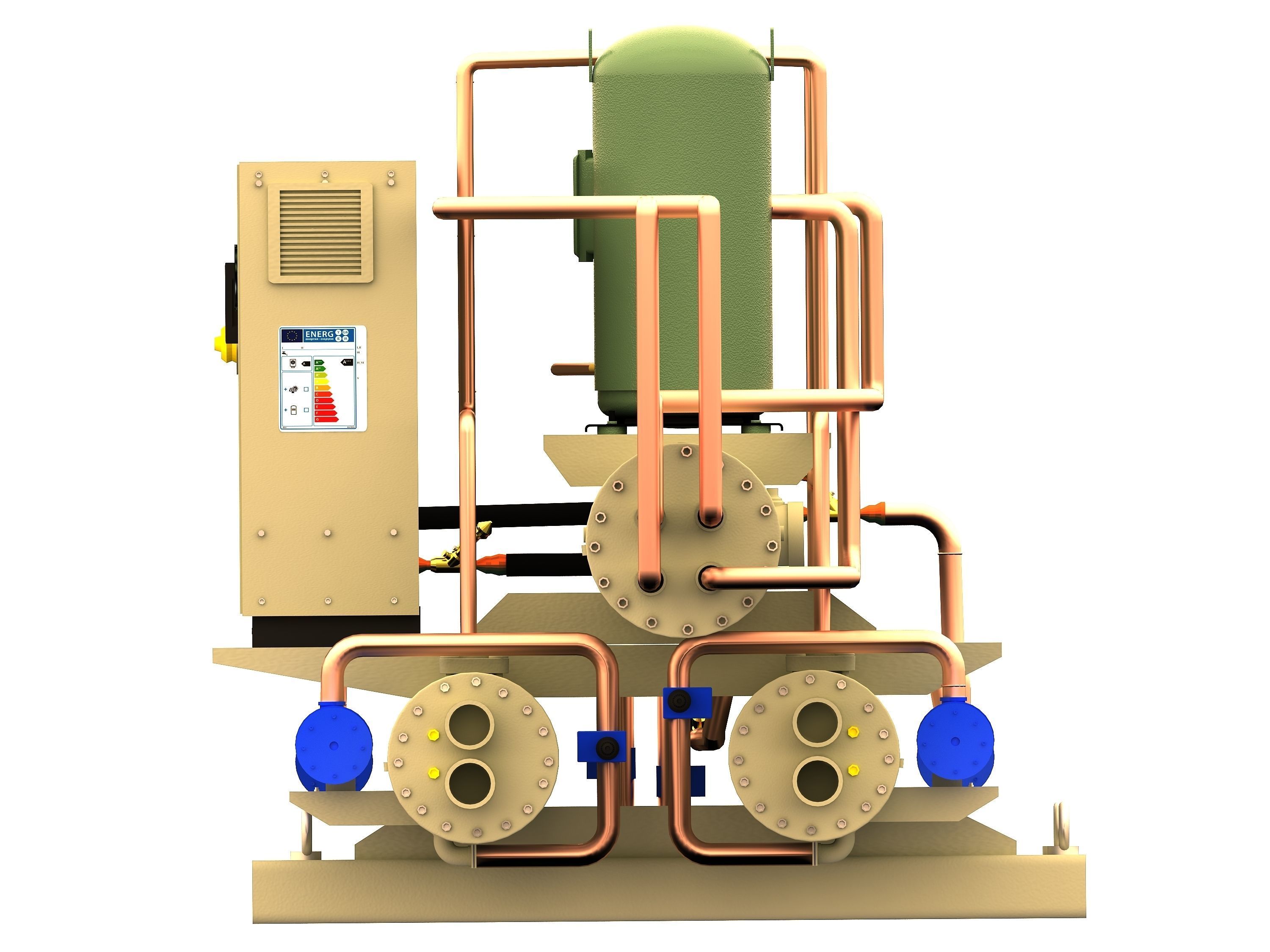 water cooled scroll 3D model_2