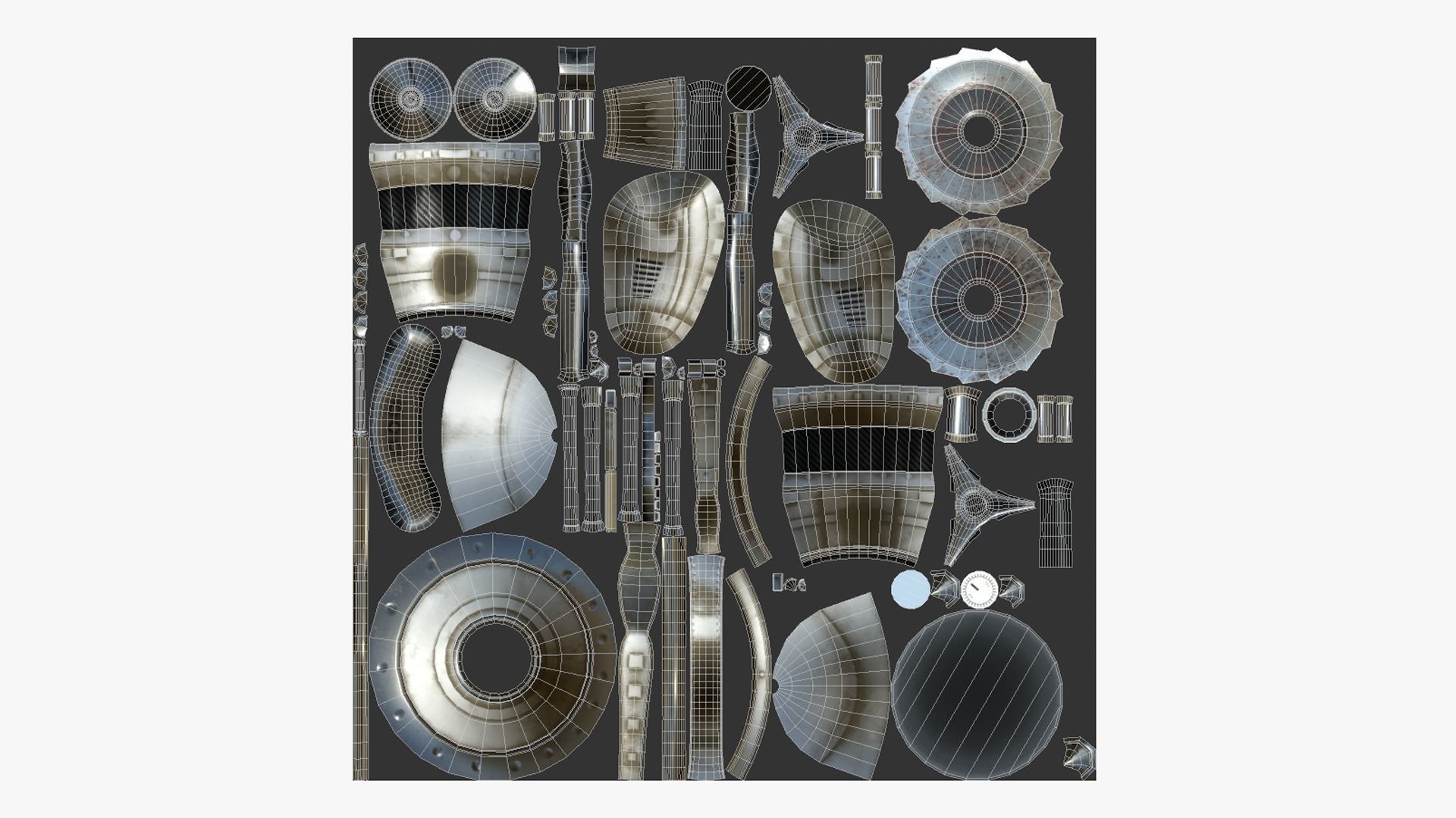 Robotic Arm A05 White Dirt - Character Design SciFi Low-poly 3D model_5