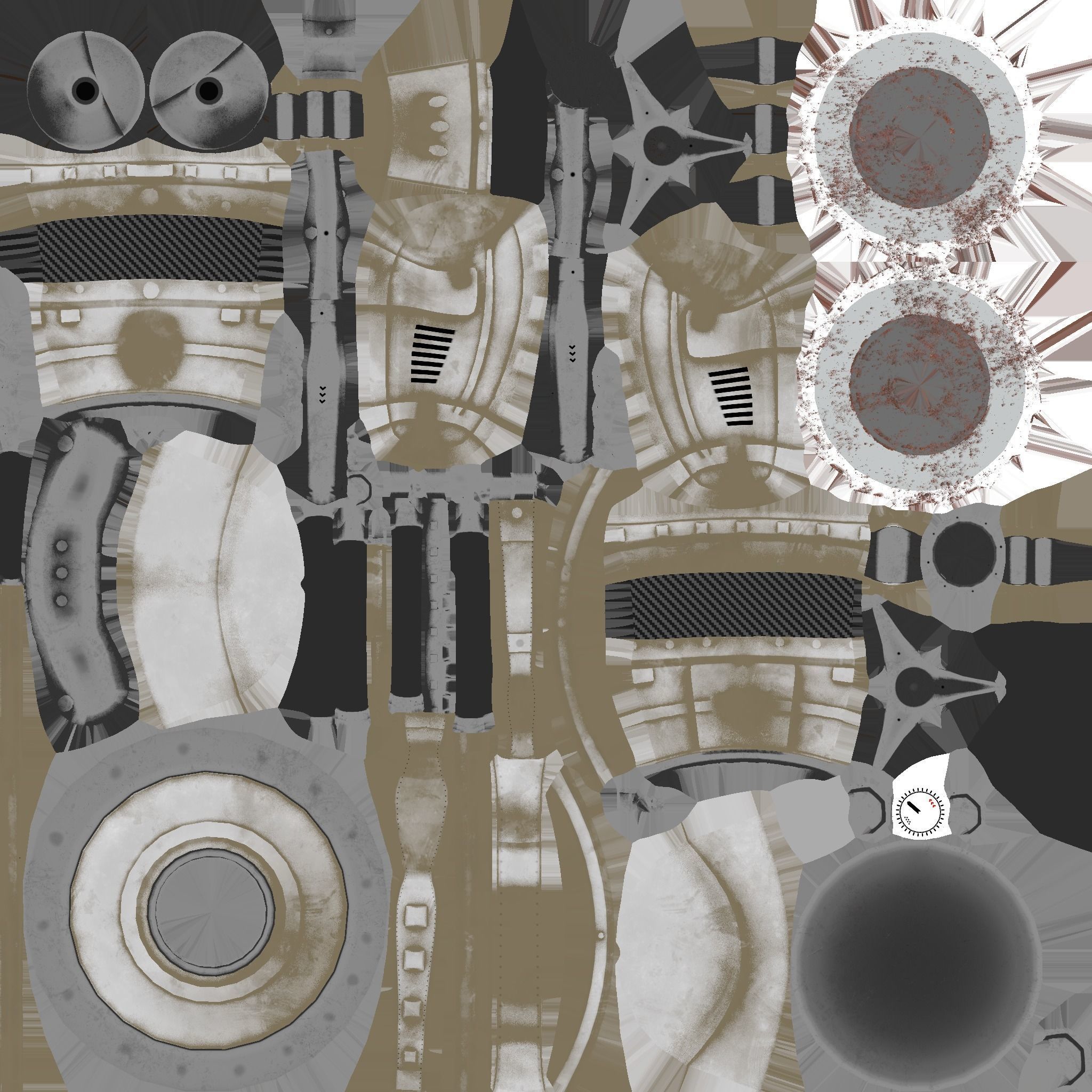 Robotic Arm A05 White Dirt - Character Design SciFi Low-poly 3D model_19