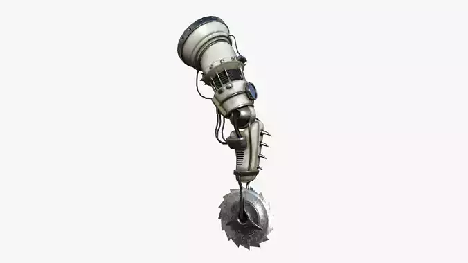 Robotic Arm A05 White Dirt - Character Design SciFi Low-poly 3D model