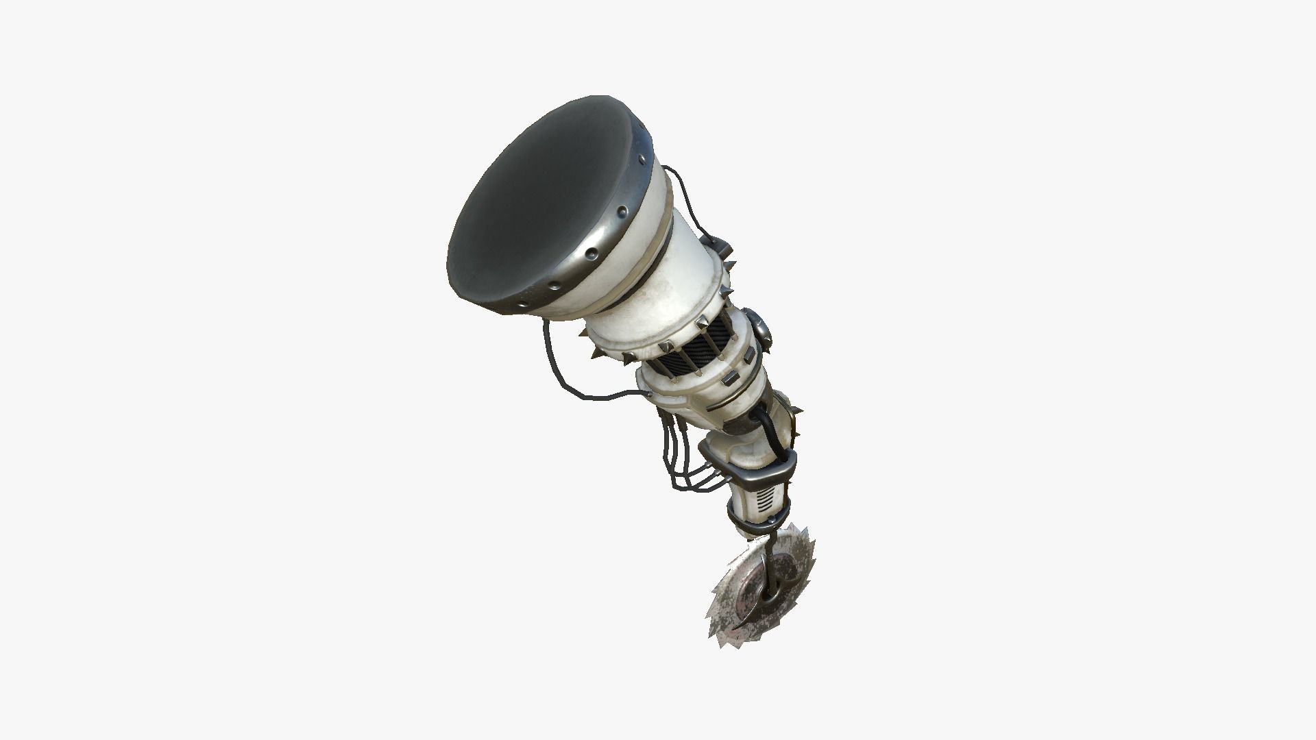 Robotic Arm A05 White Dirt - Character Design SciFi Low-poly 3D model_3