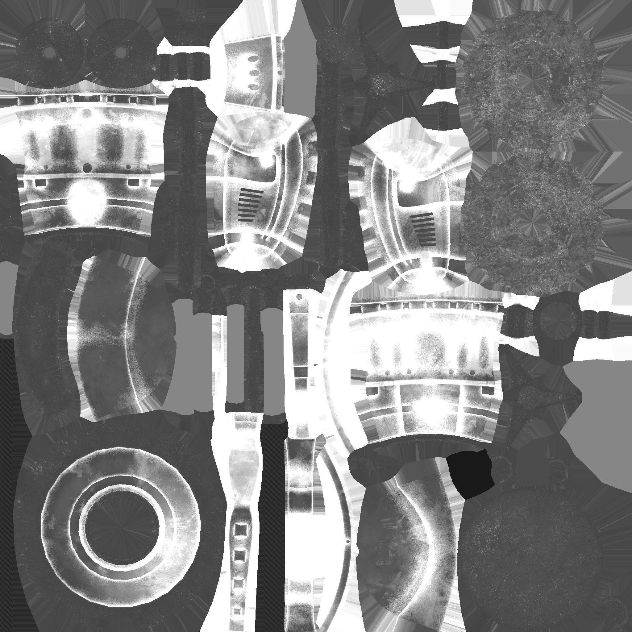 Robotic Arm A05 White Dirt - Character Design SciFi Low-poly 3D model_24