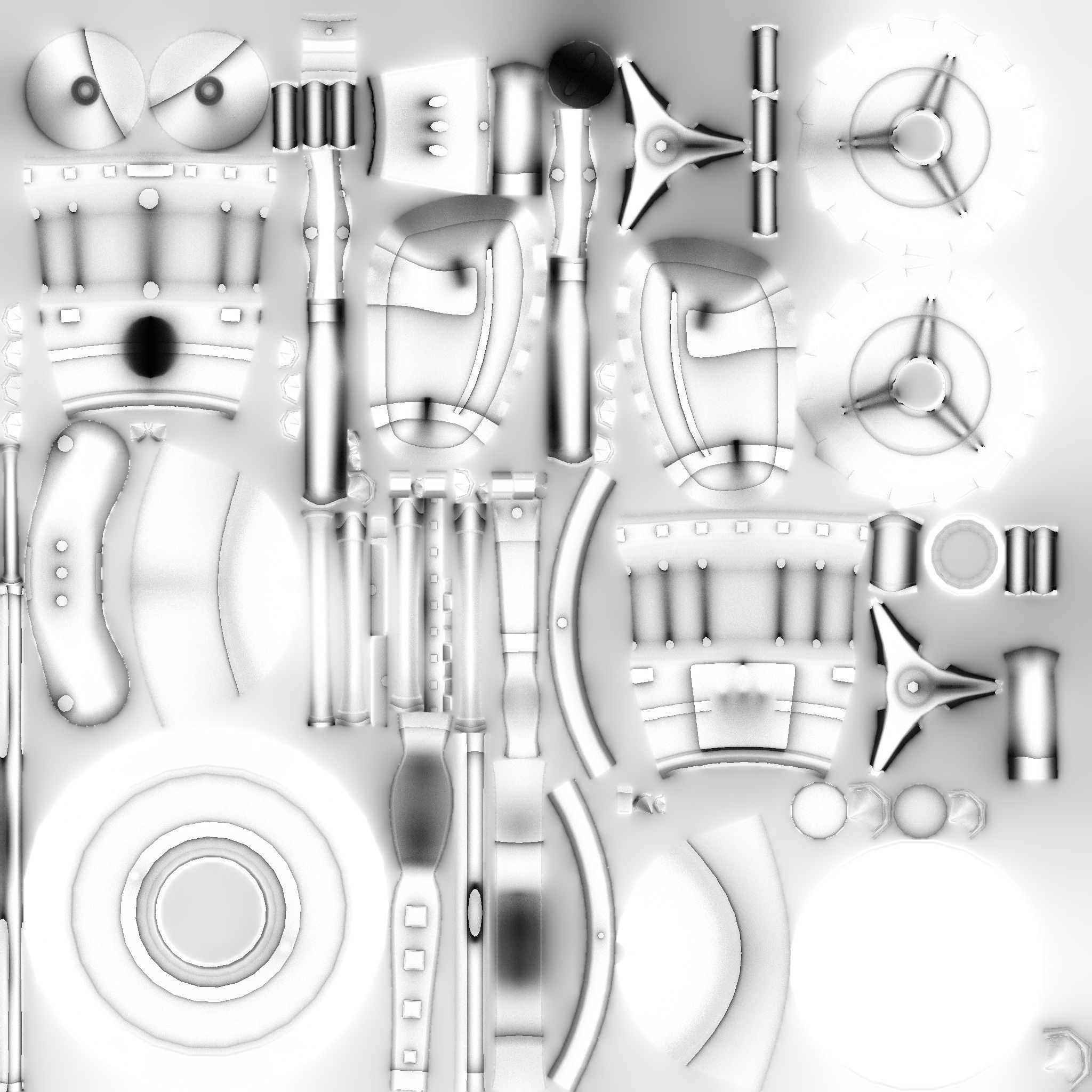 Robotic Arm A06 Black Metal - Character Design SciFi Low-poly 3D model_18