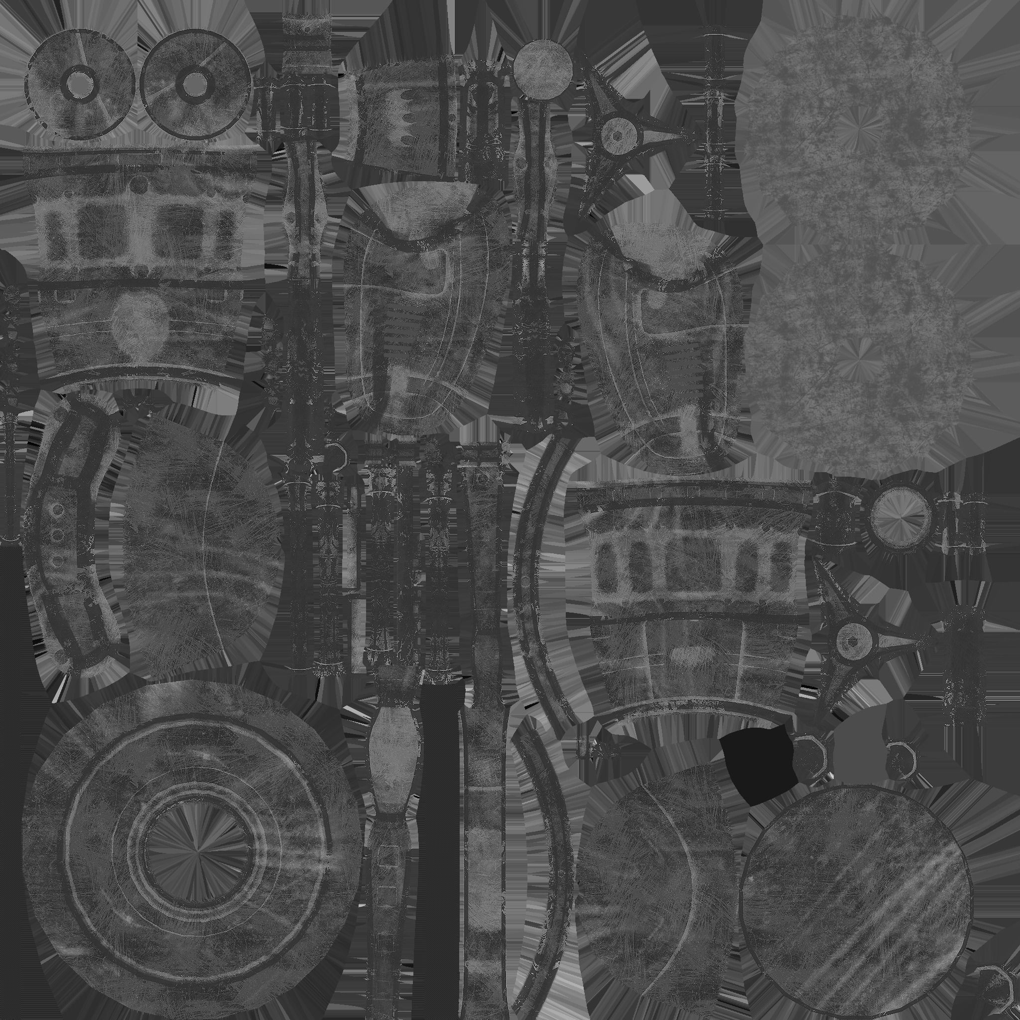 Robotic Arm A07 Bronze - Character Design SciFi Low-poly 3D model_20