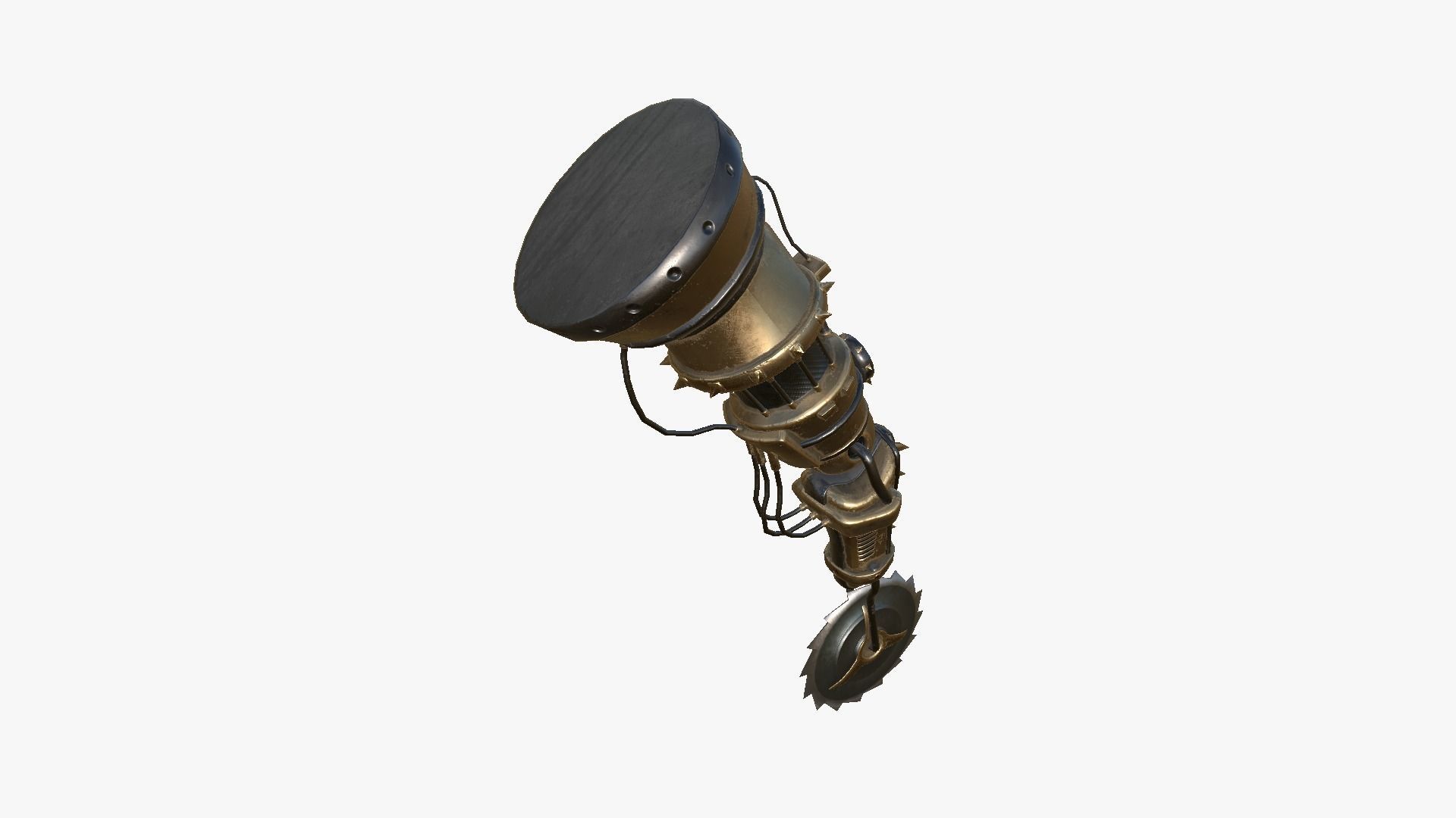 Robotic Arm A07 Bronze - Character Design SciFi Low-poly 3D model_3