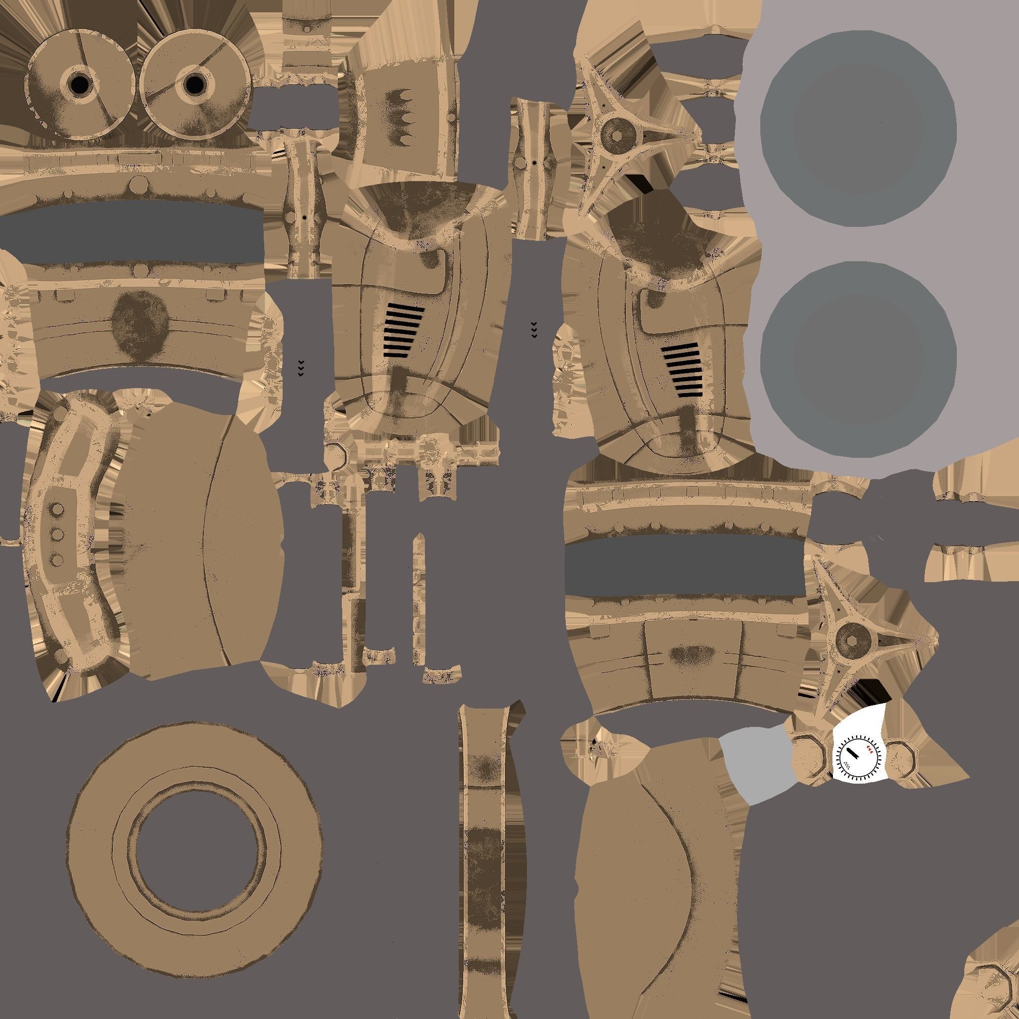 Robotic Arm A07 Bronze - Character Design SciFi Low-poly 3D model_22