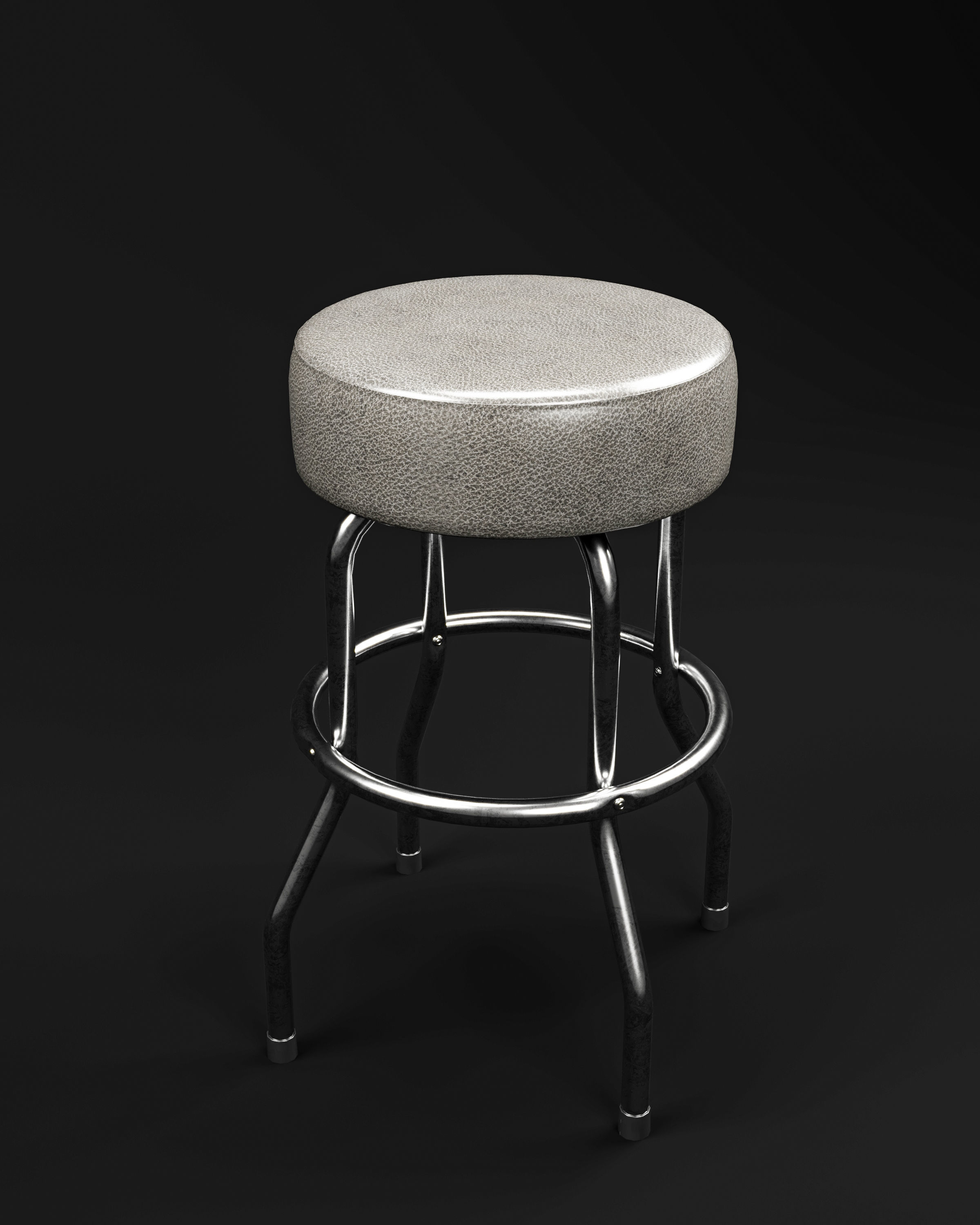 Bar stool Low-poly 3D model_1