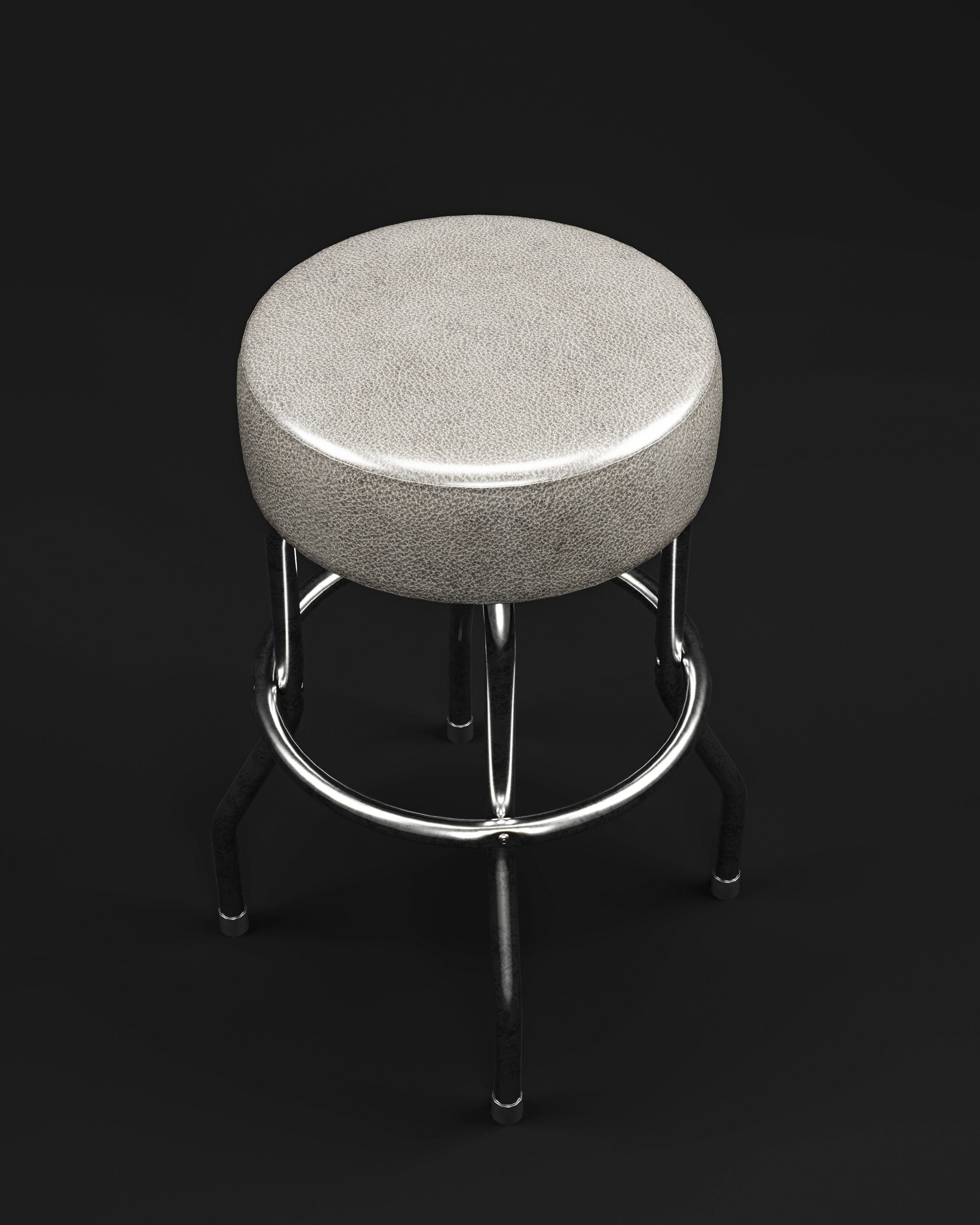Bar stool Low-poly 3D model_2
