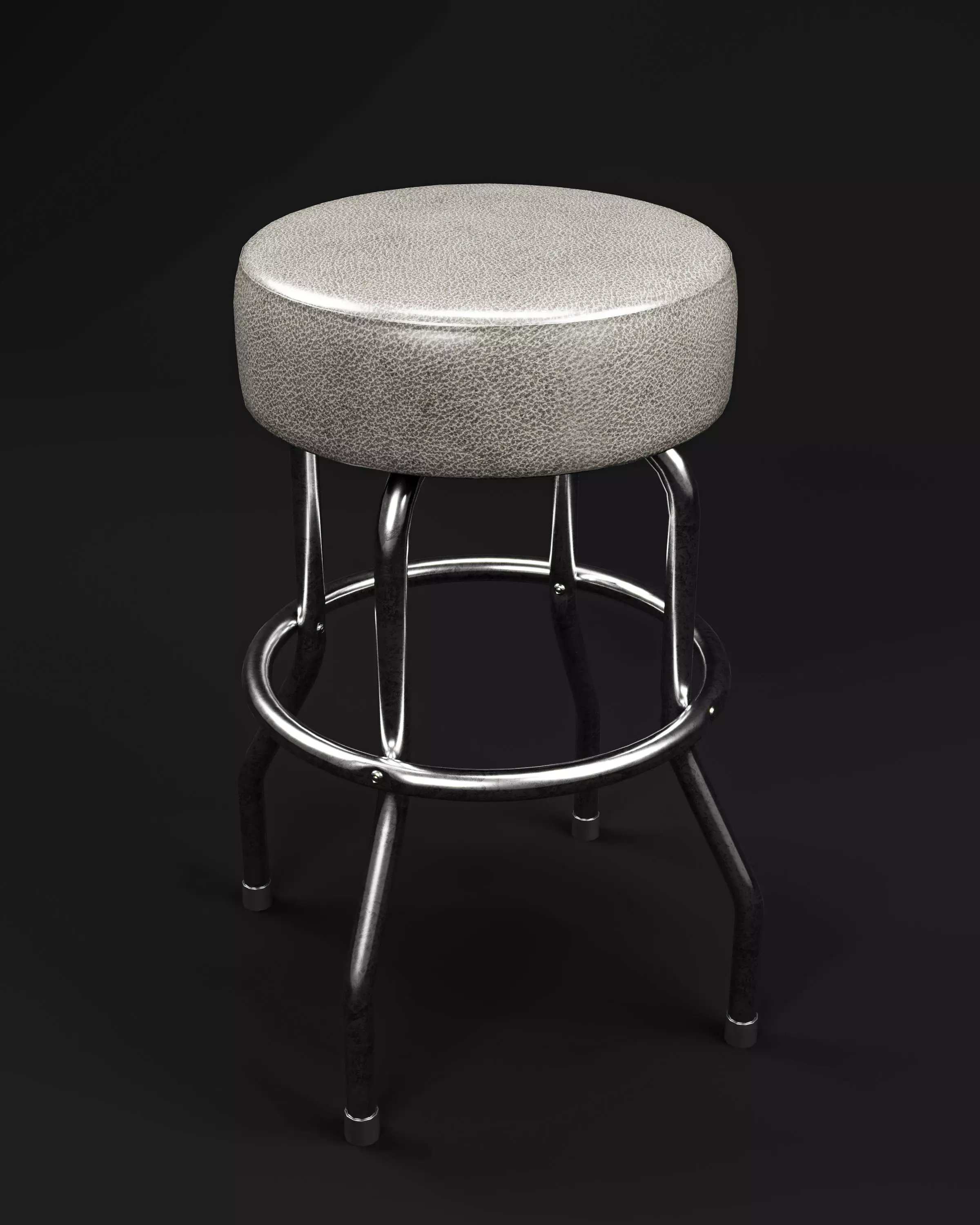 Bar stool Low-poly 3D model_0