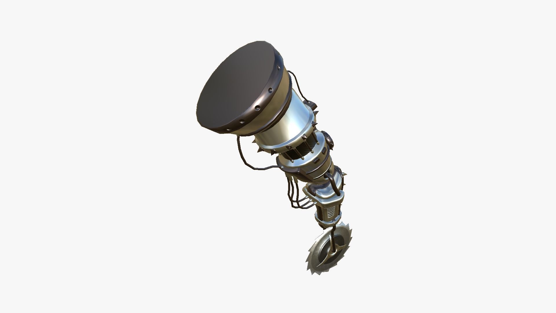 Robotic Arm A08 Aluminum - Character Design SciFi Low-poly 3D model_3