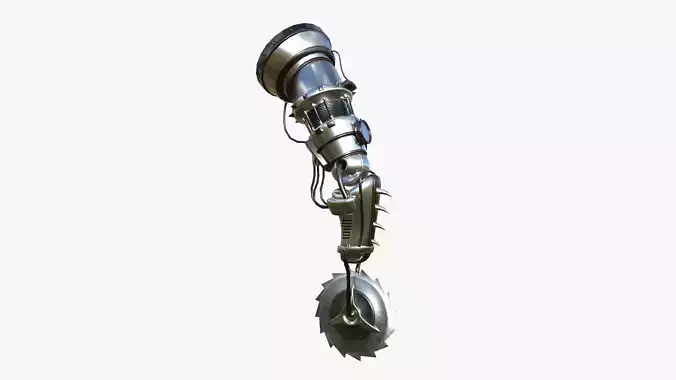 Robotic Arm A08 Aluminum - Character Design SciFi Low-poly 3D model
