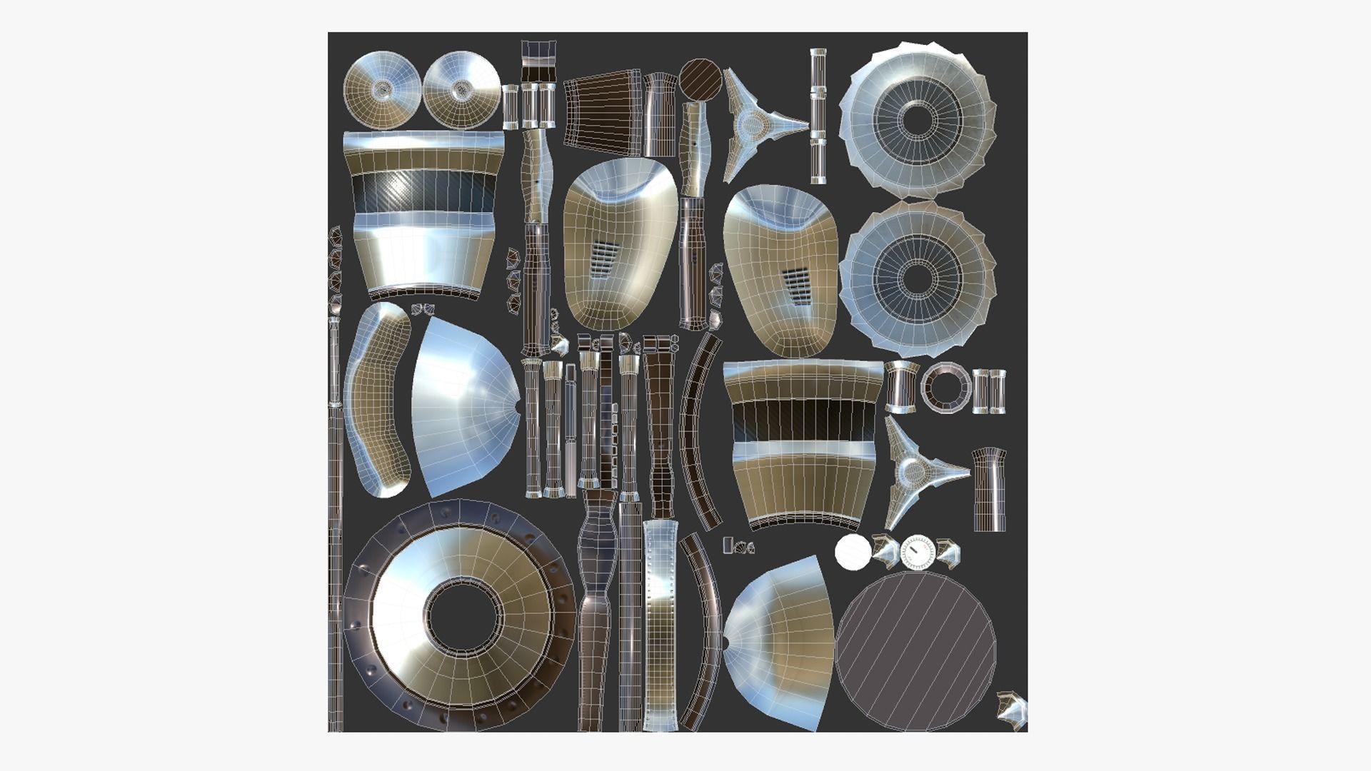 Robotic Arm A08 Aluminum - Character Design SciFi Low-poly 3D model_5