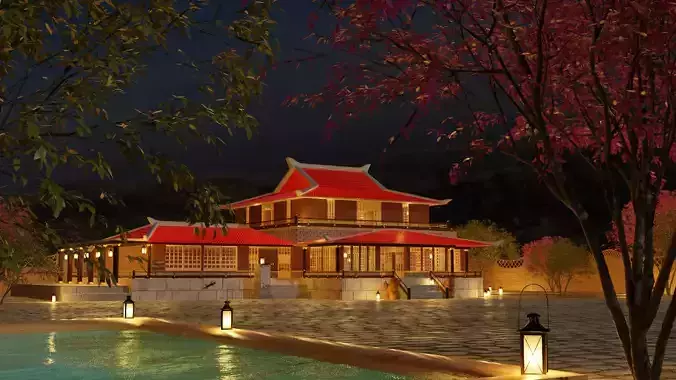 Japanese traditional house showroom 3D model