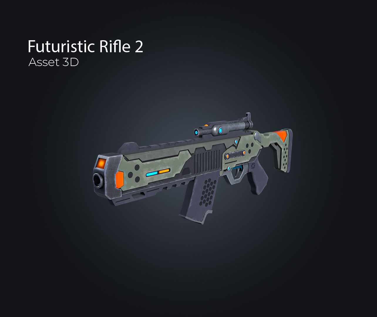 Futuristic Rifle V2 Low-poly 3D model_6