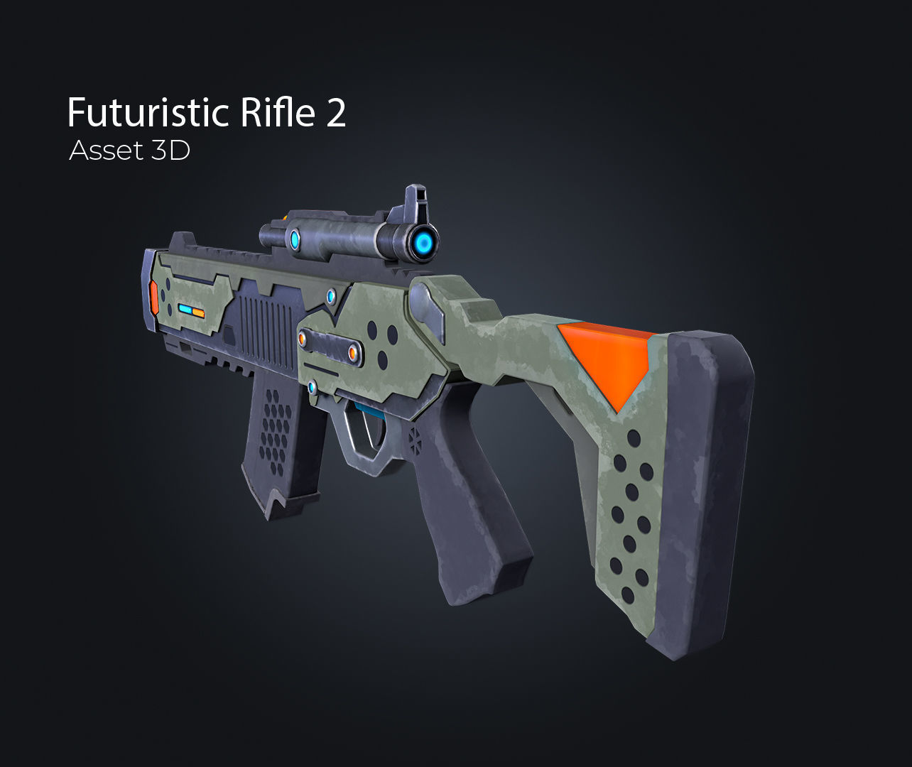 Futuristic Rifle V2 Low-poly 3D model_8