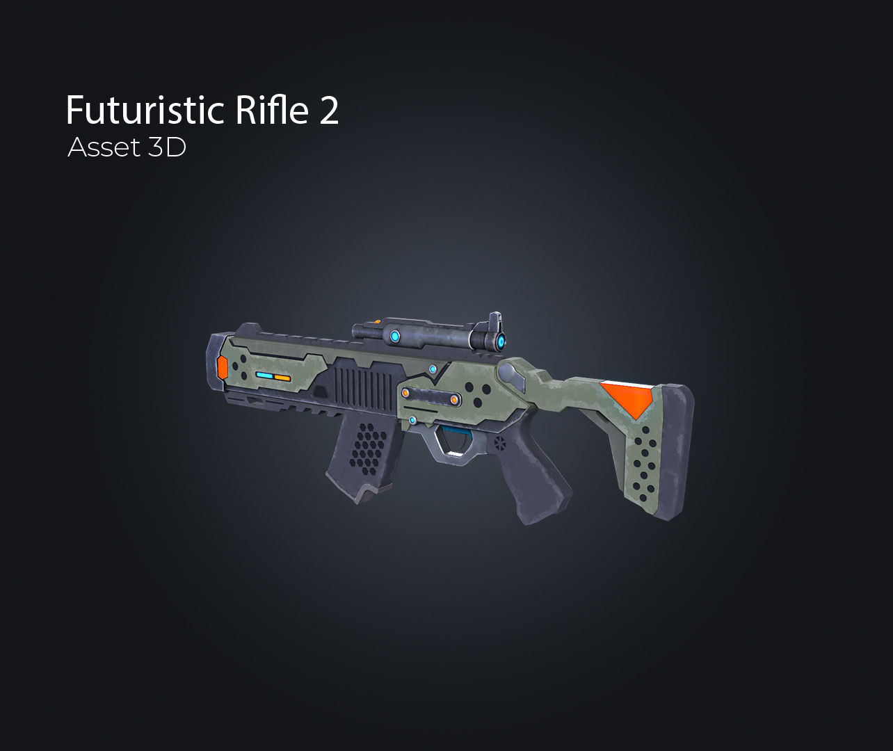 Futuristic Rifle V2 Low-poly 3D model_3