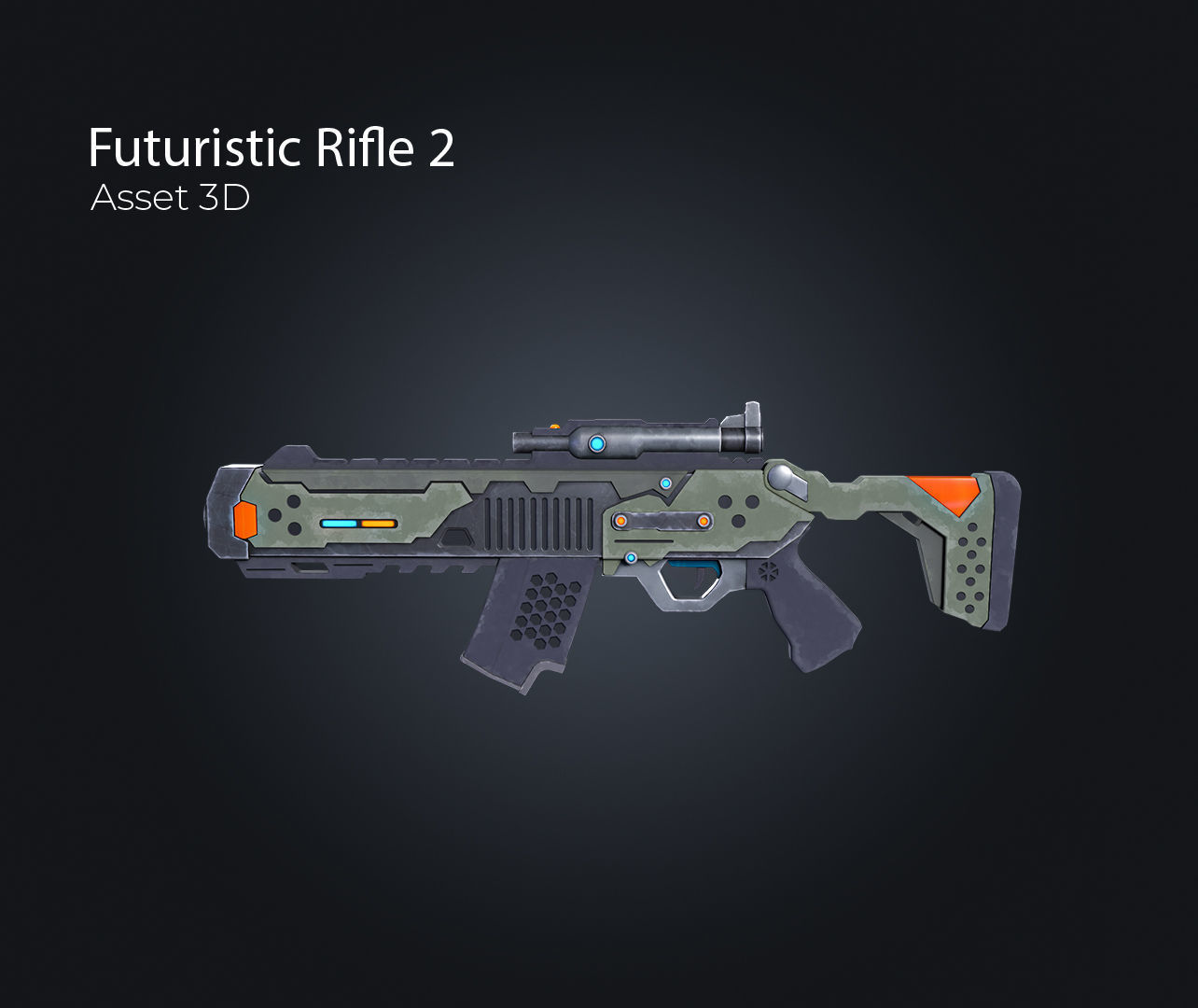 Futuristic Rifle V2 Low-poly 3D model_2