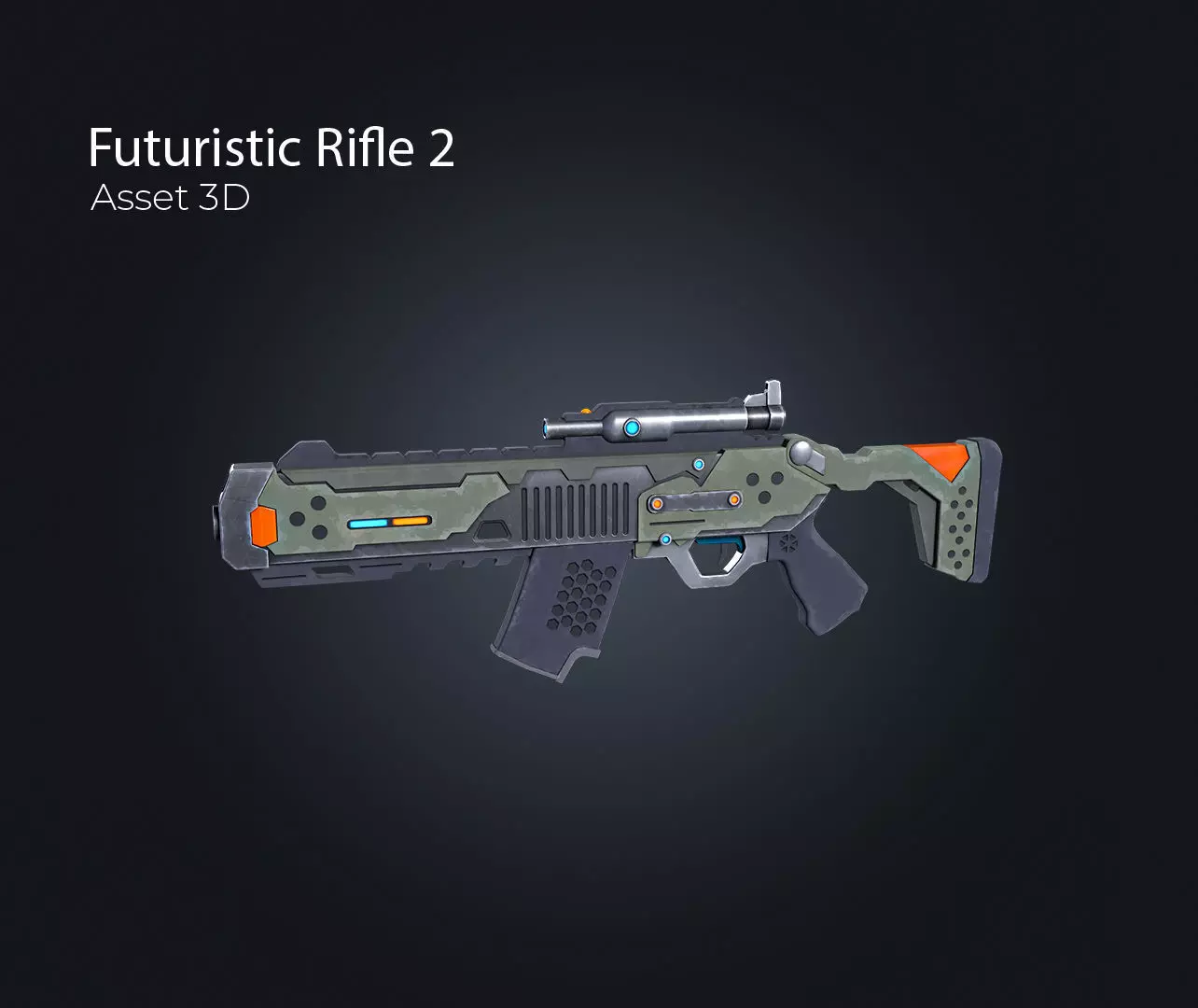 Futuristic Rifle V2 Low-poly 3D model_0