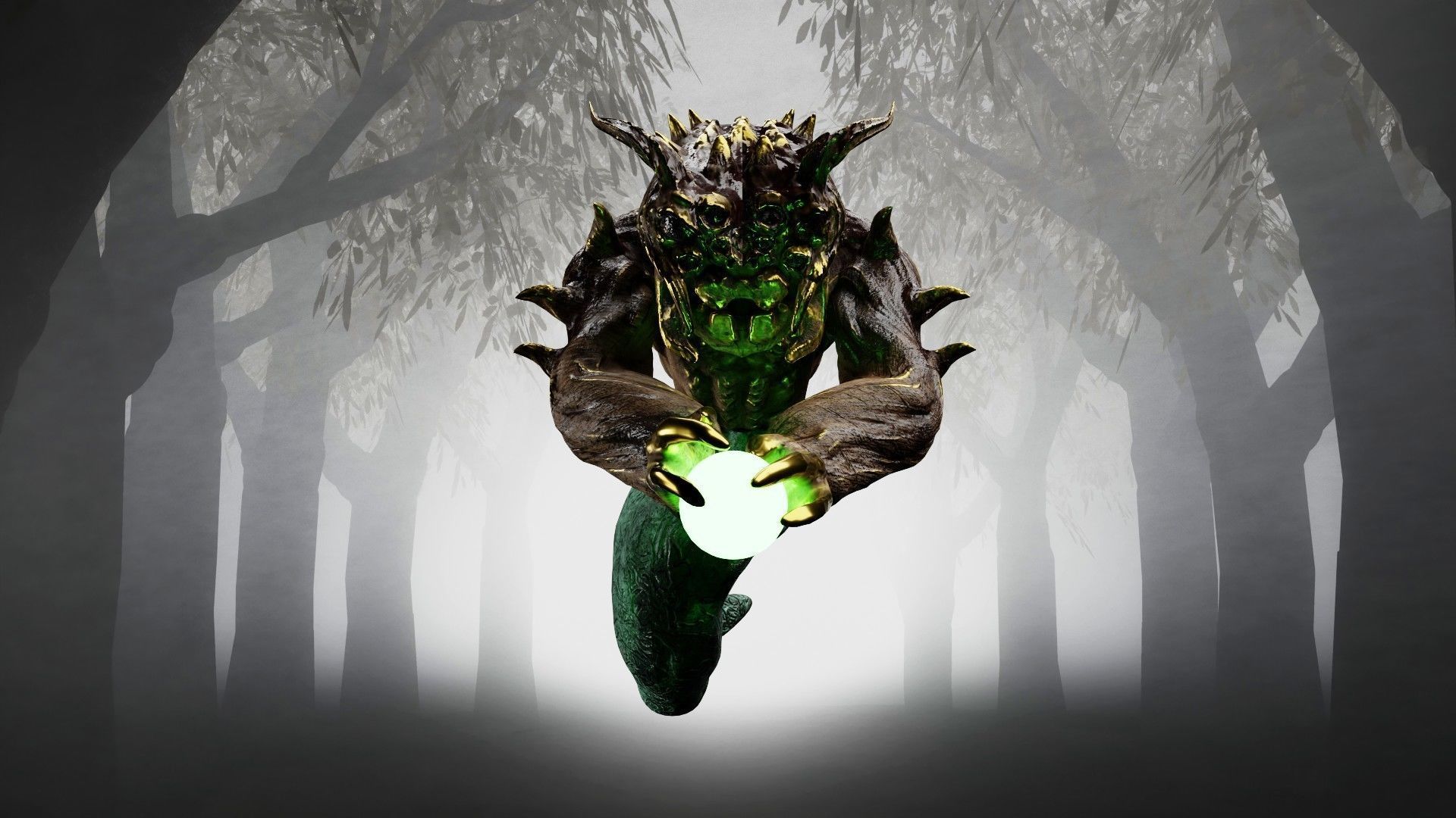 Monster - Creature Low-poly 3D model_4