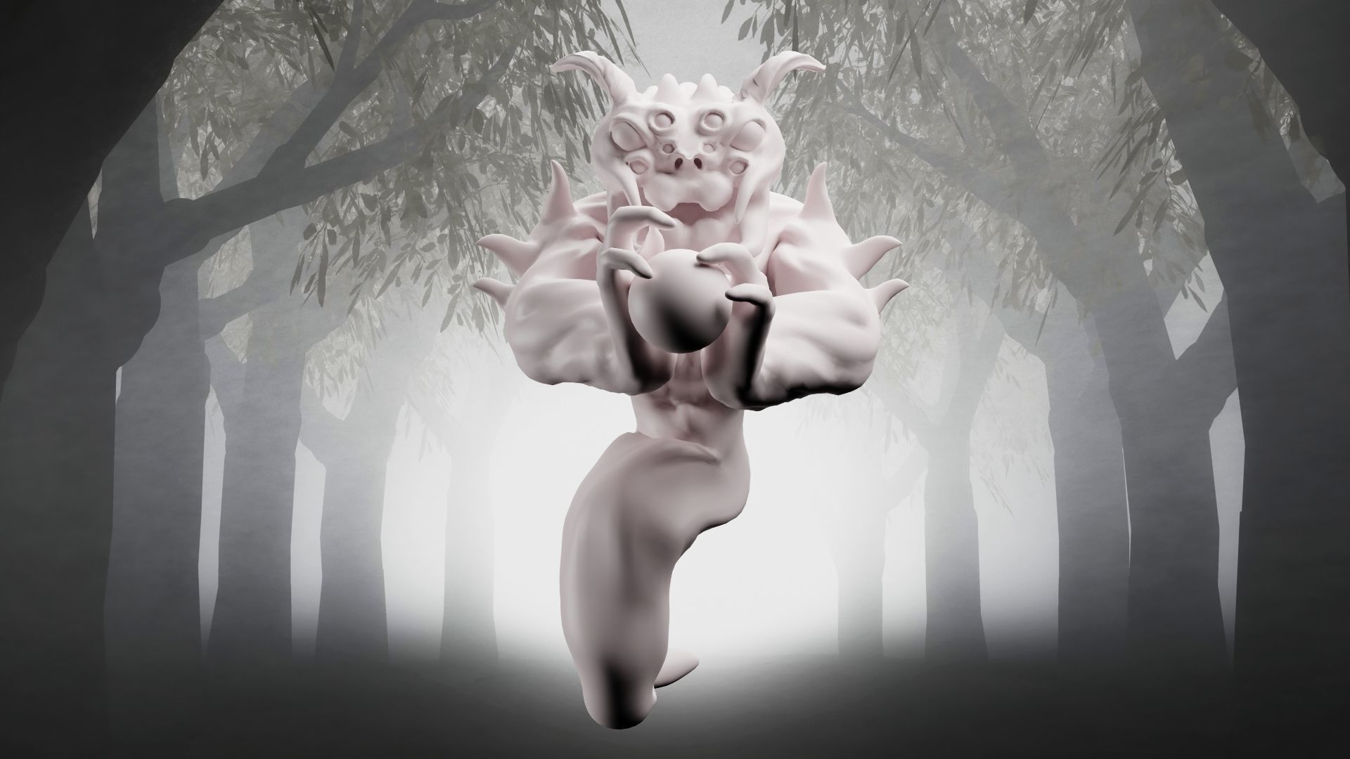 Monster - Creature Low-poly 3D model_5