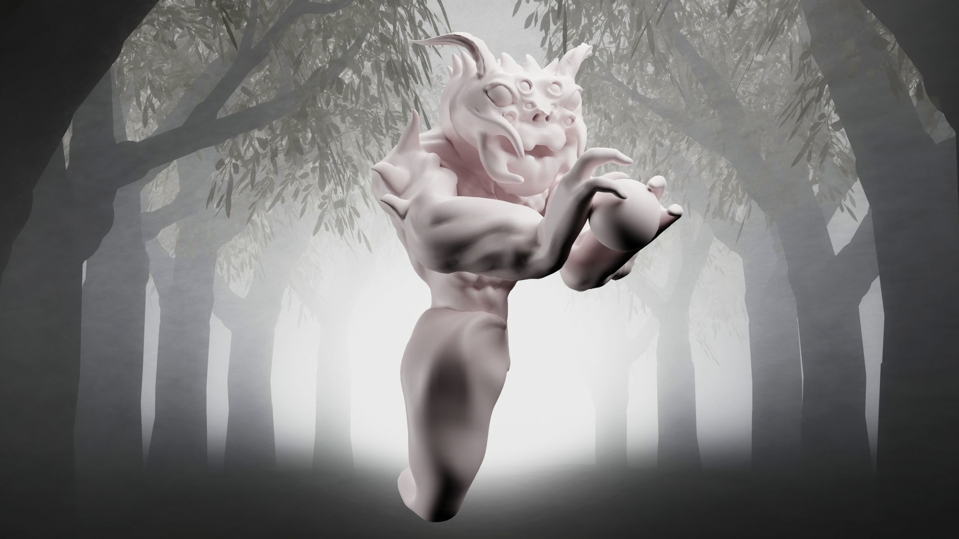 Monster - Creature Low-poly 3D model_6