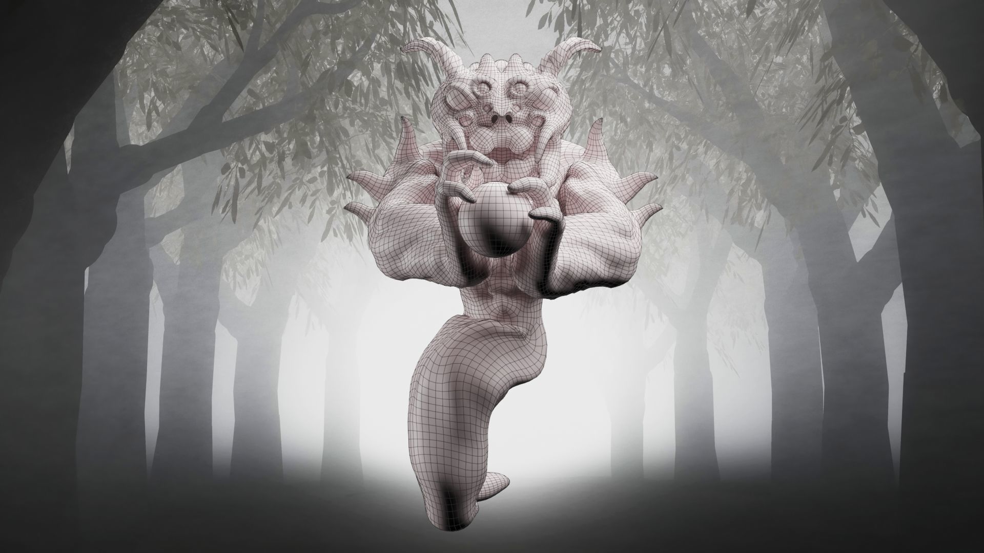 Monster - Creature Low-poly 3D model_7