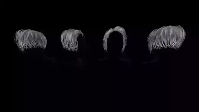 Low-Poly short wavy hair 