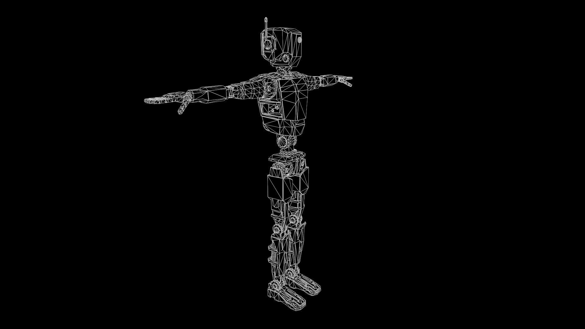 Sci Fi Robot Character Low Poly Low-poly 3D model_21