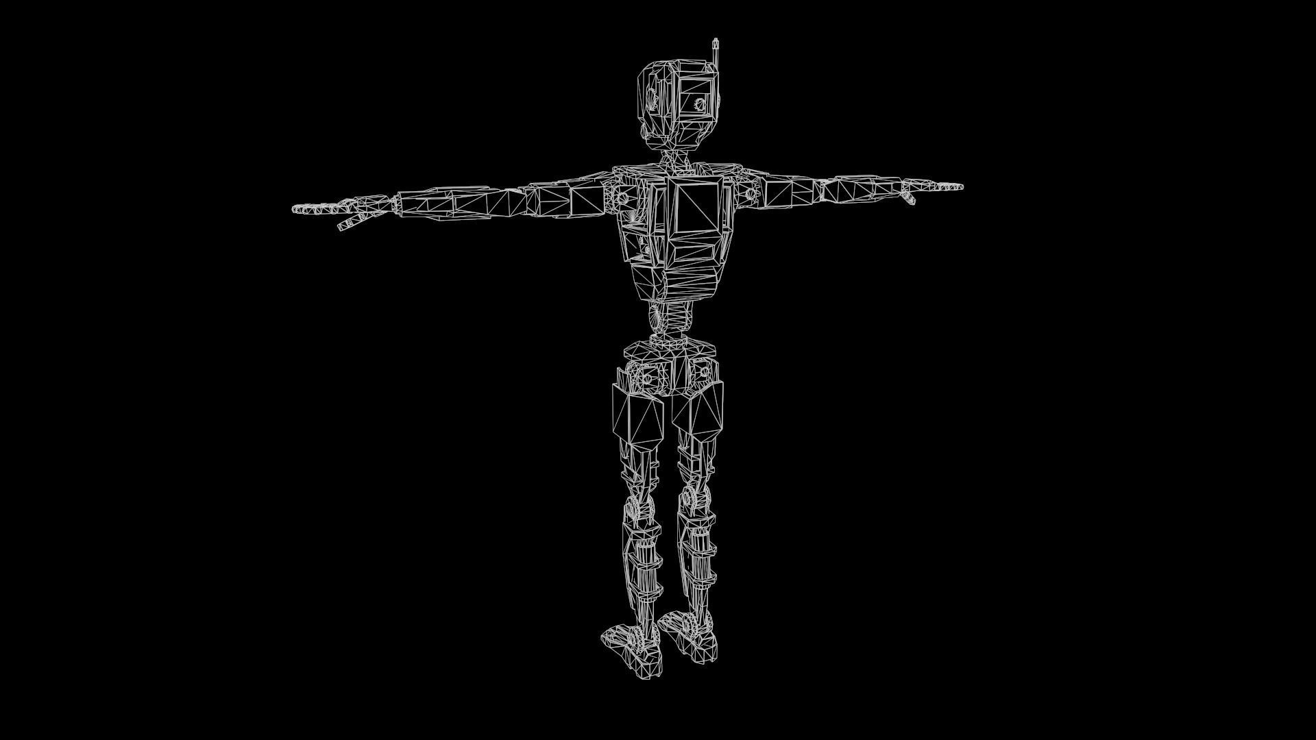 Sci Fi Robot Character Low Poly Low-poly 3D model_18