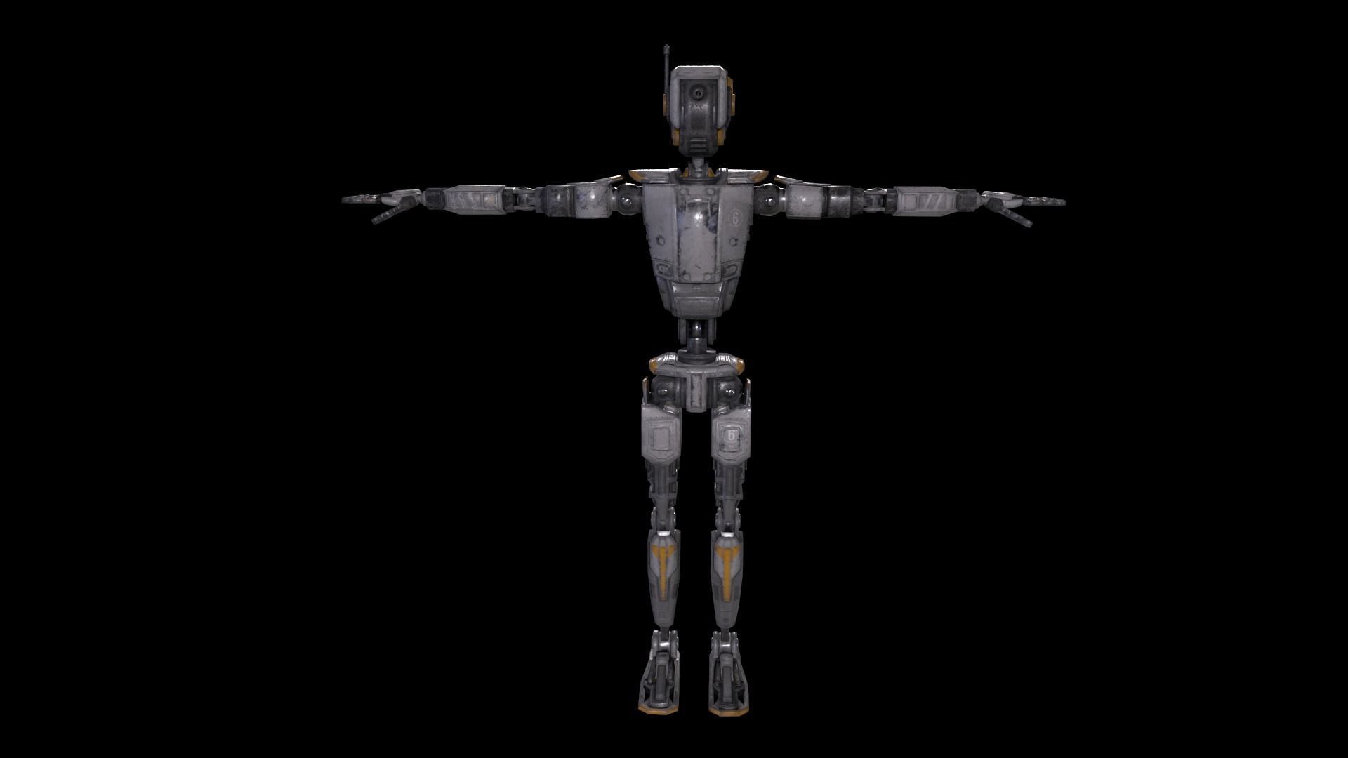 Sci Fi Robot Character Low Poly Low-poly 3D model_3
