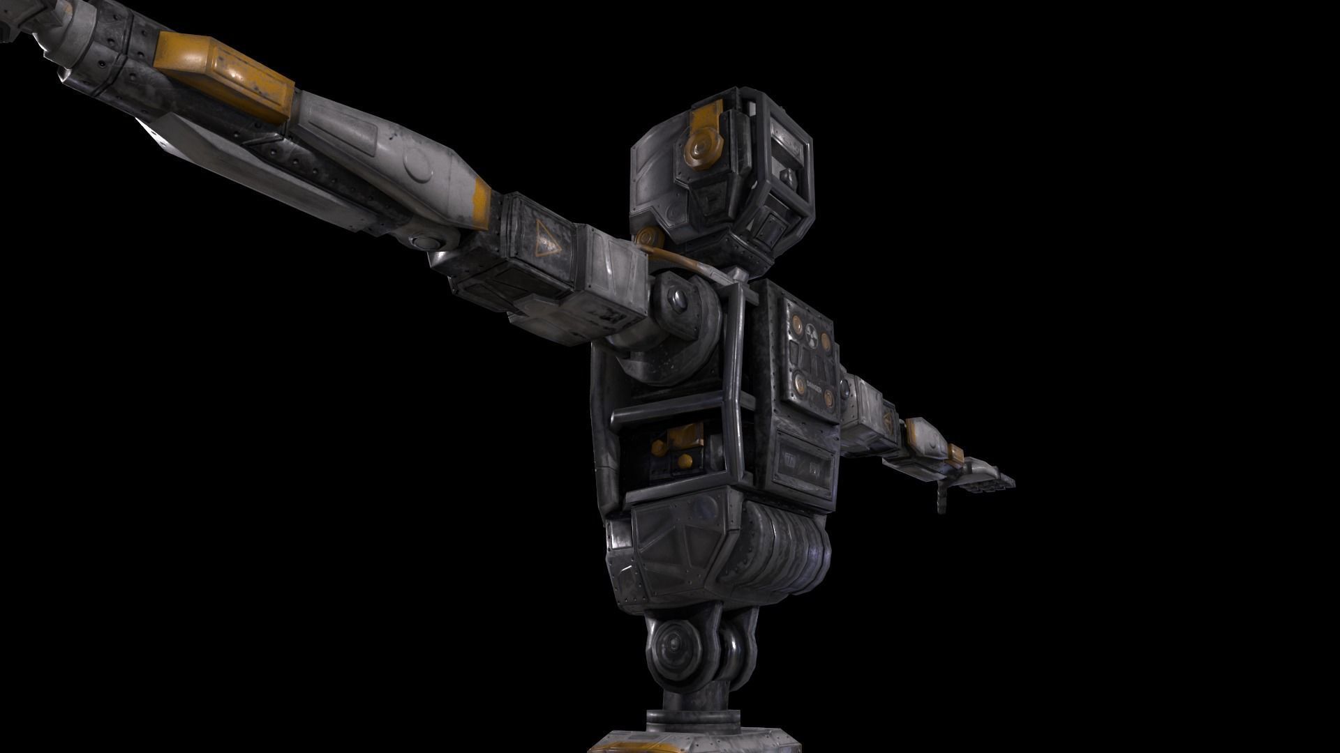 Sci Fi Robot Character Low Poly Low-poly 3D model_12