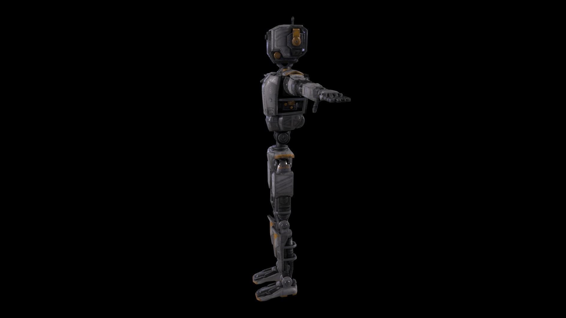 Sci Fi Robot Character Low Poly Low-poly 3D model_5