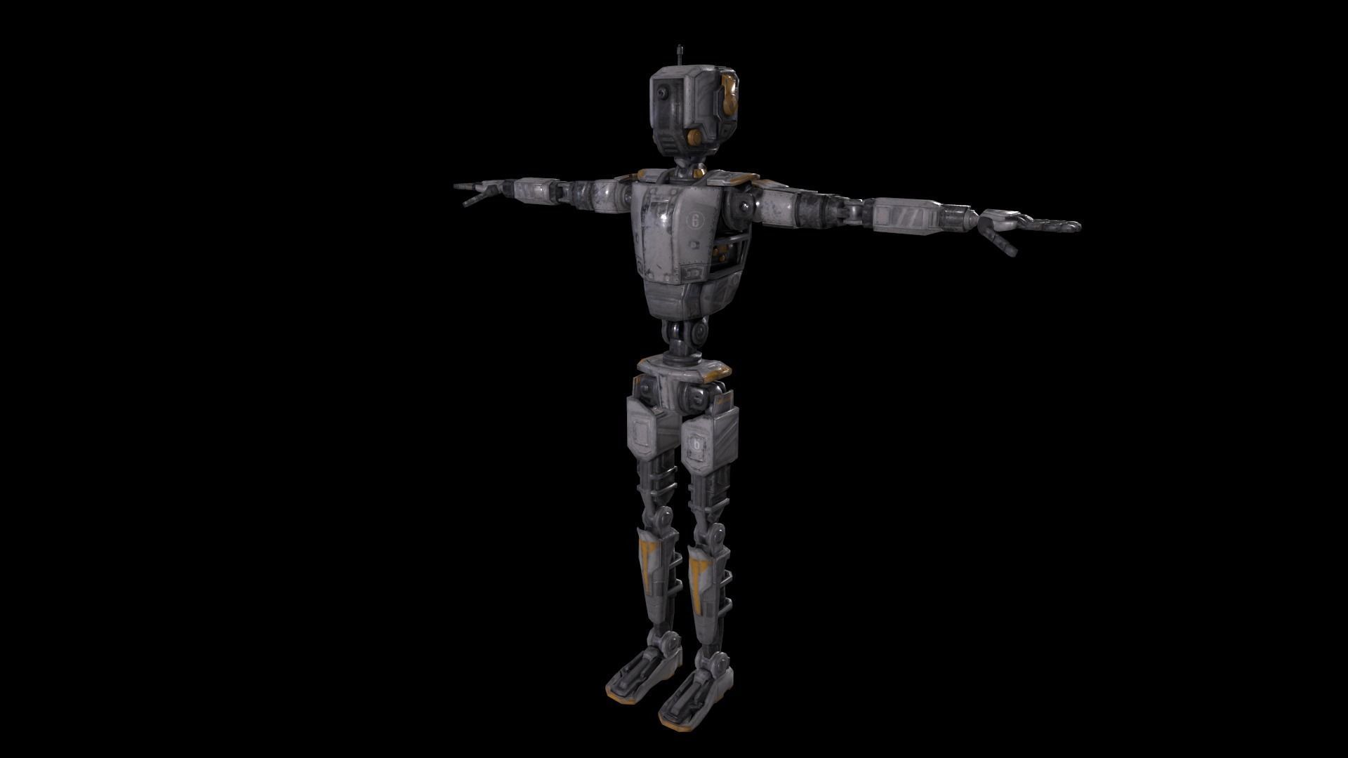 Sci Fi Robot Character Low Poly Low-poly 3D model_4