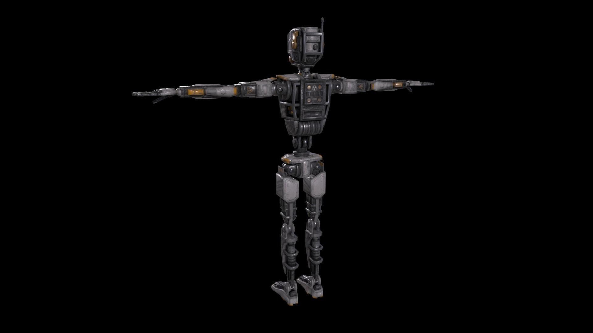 Sci Fi Robot Character Low Poly Low-poly 3D model_7