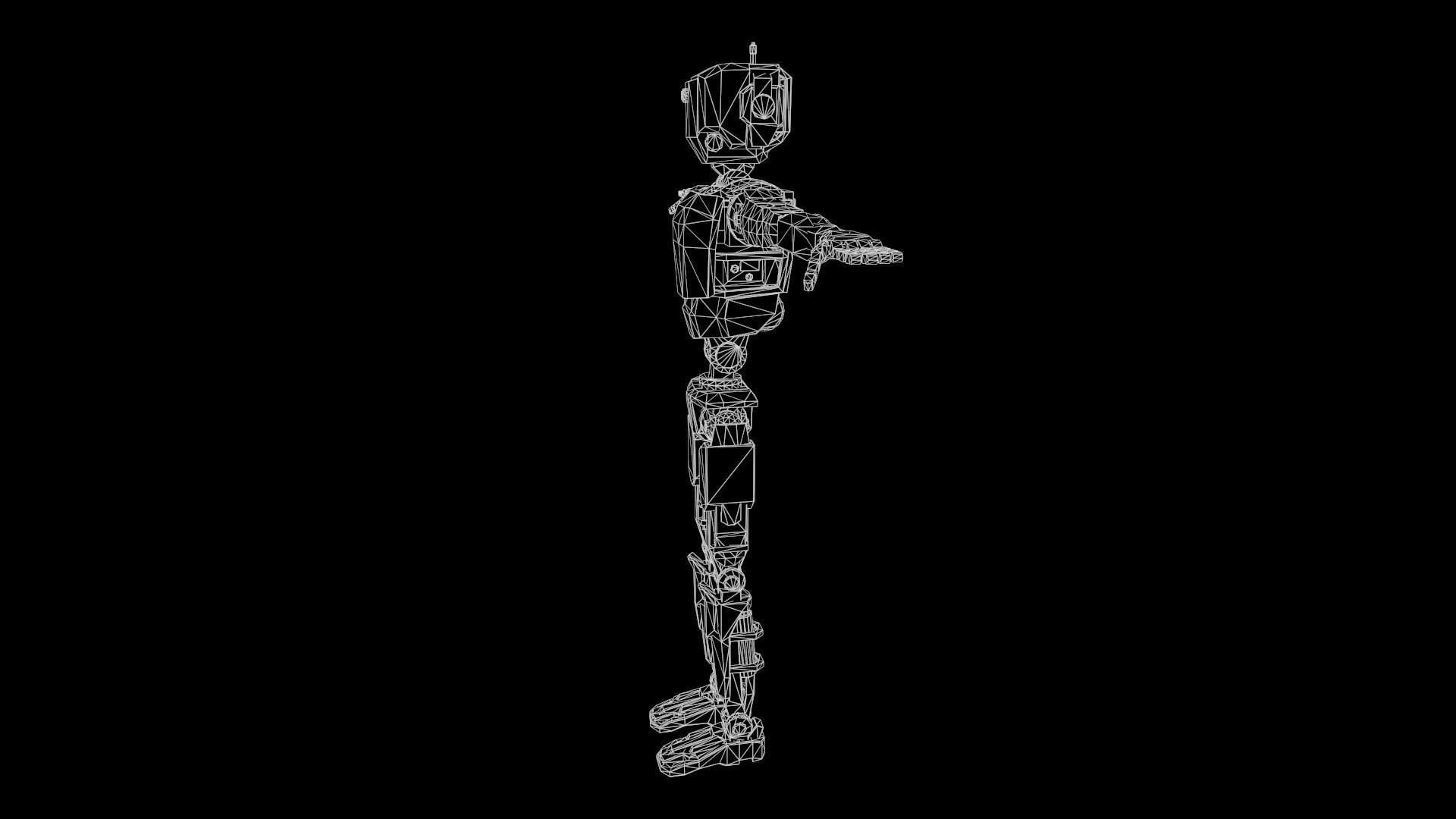 Sci Fi Robot Character Low Poly Low-poly 3D model_16