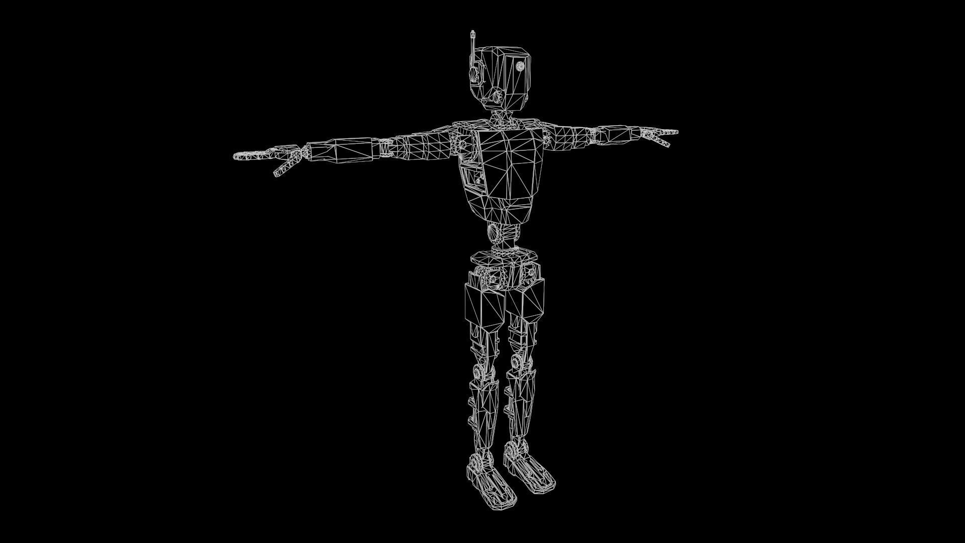Sci Fi Robot Character Low Poly Low-poly 3D model_13